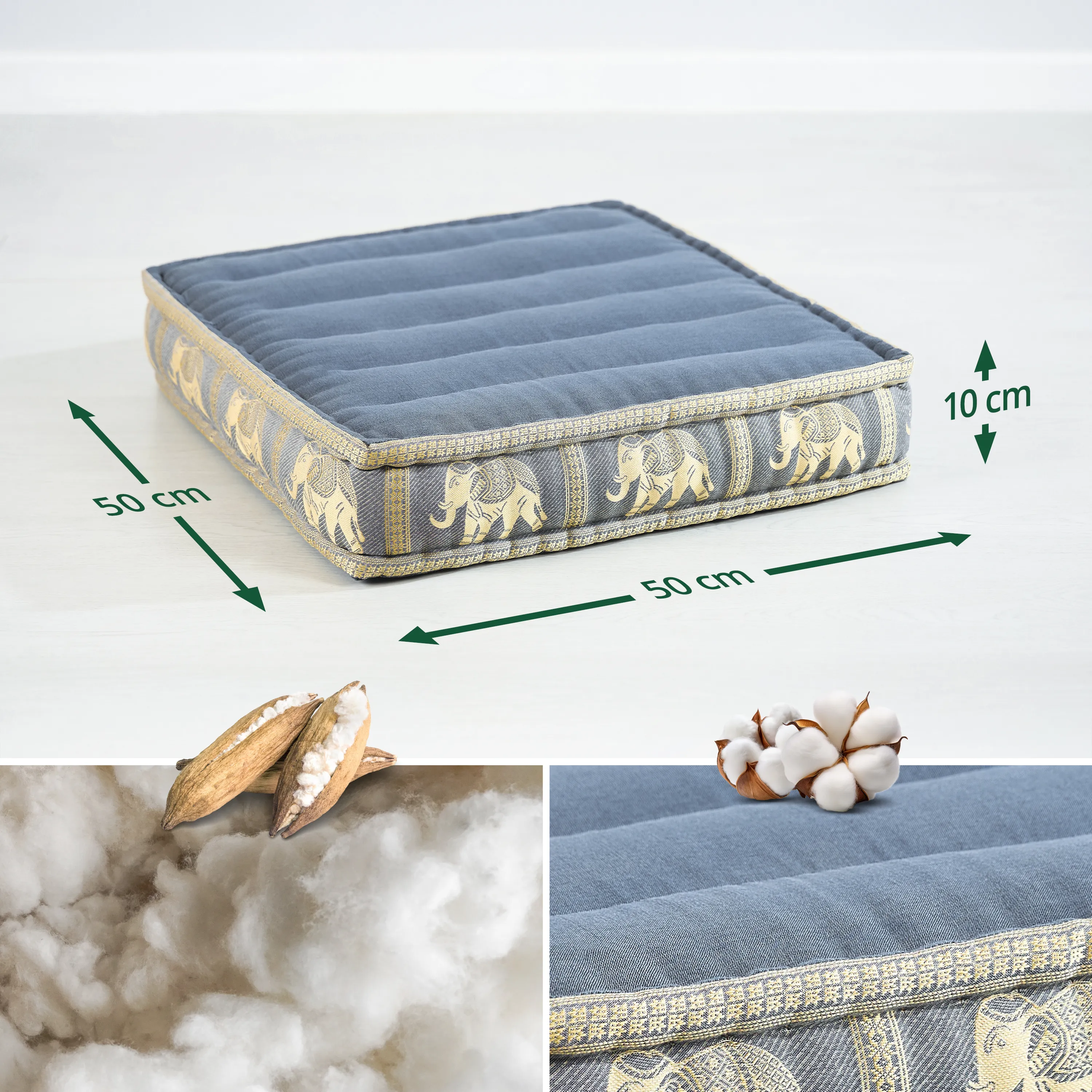 Kapok Floor Cushion, Deluxe