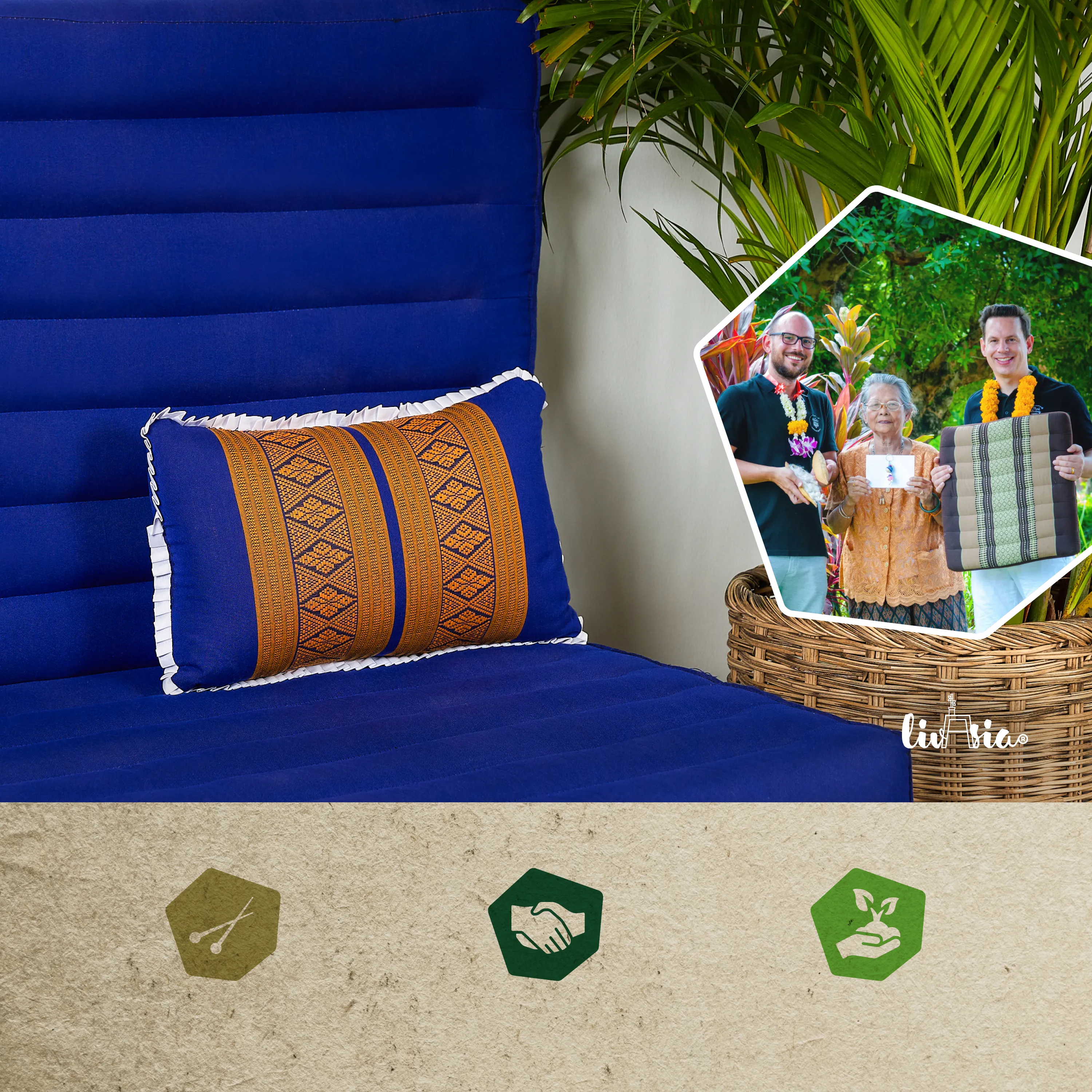 Kapok Throw Pillow