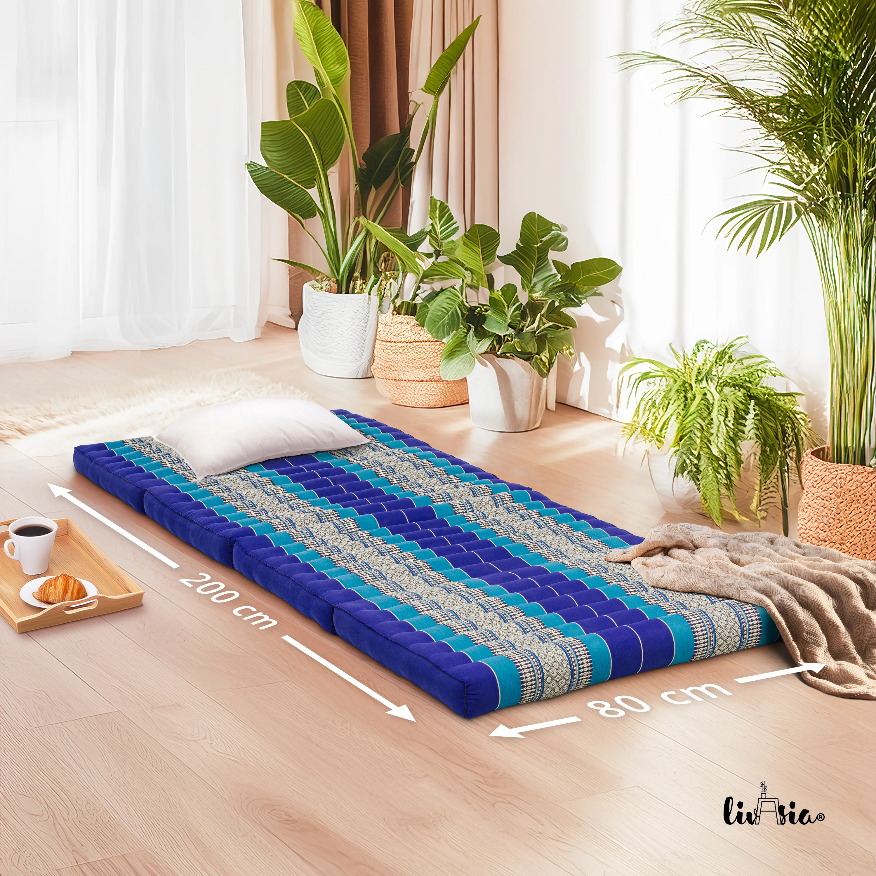Kapok Folding Mattress, 80 cm wide, Classic