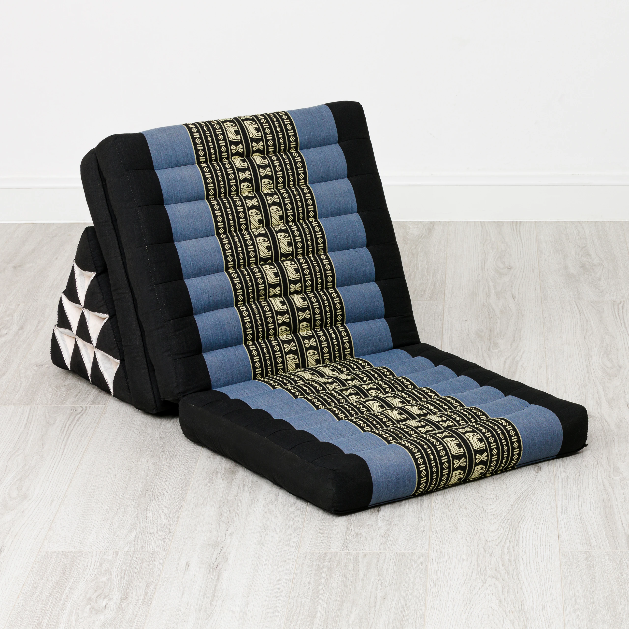 Thaikissen-3_02-blau-Elefanten_1018816367_1_frei Kapok Thai Cushion 3 Fold, Classic