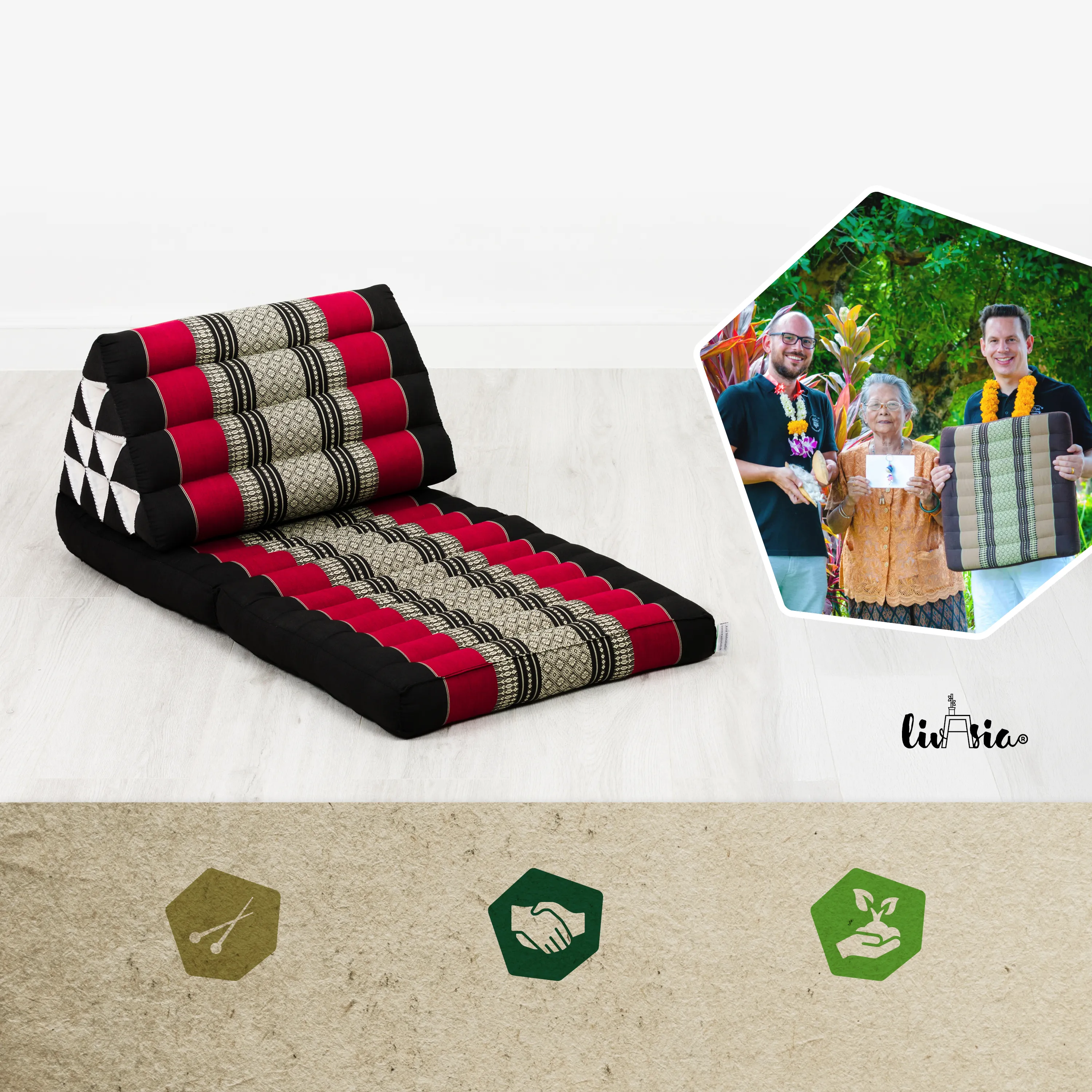 Kapok Thai Cushion 2 Fold