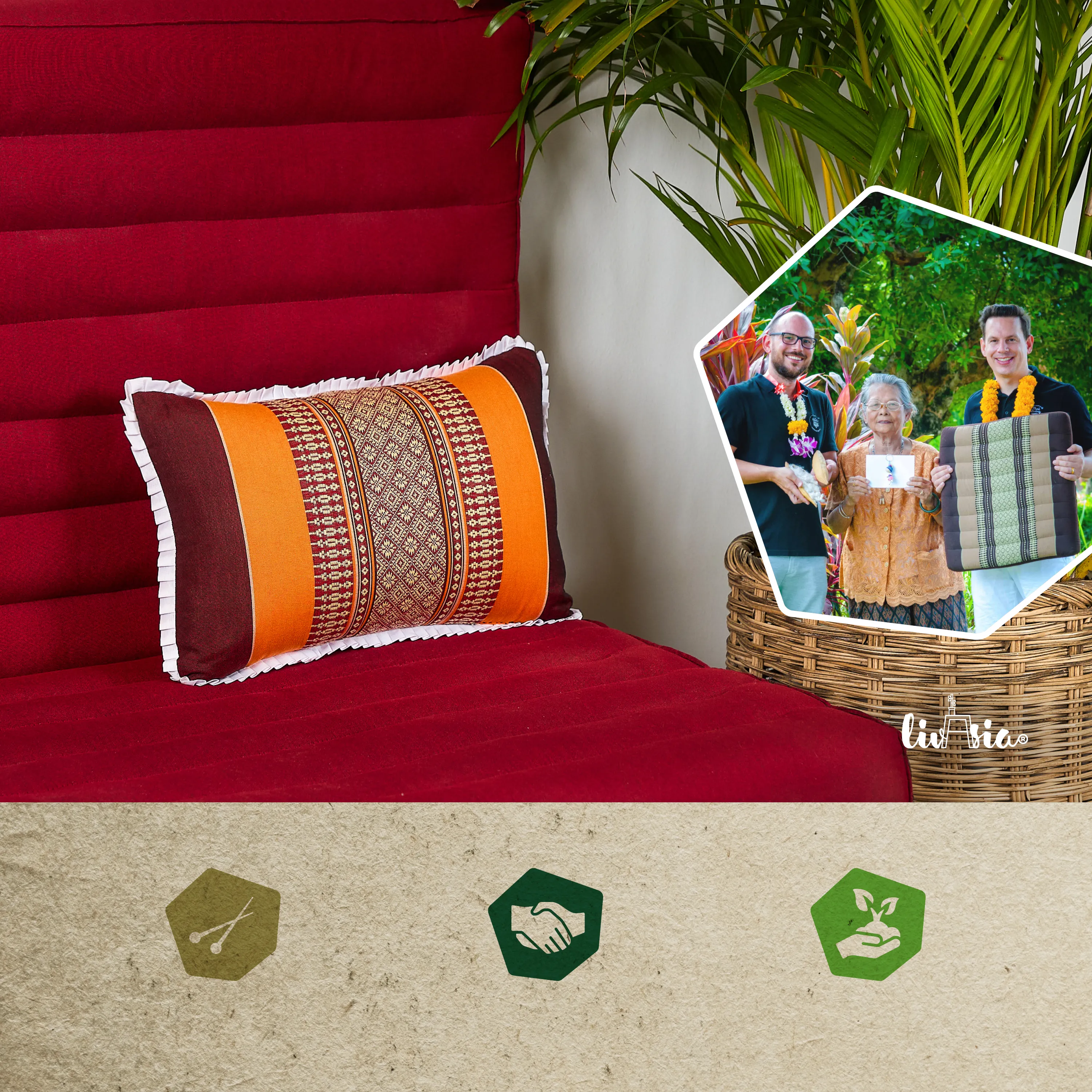 Kapok Throw Pillow