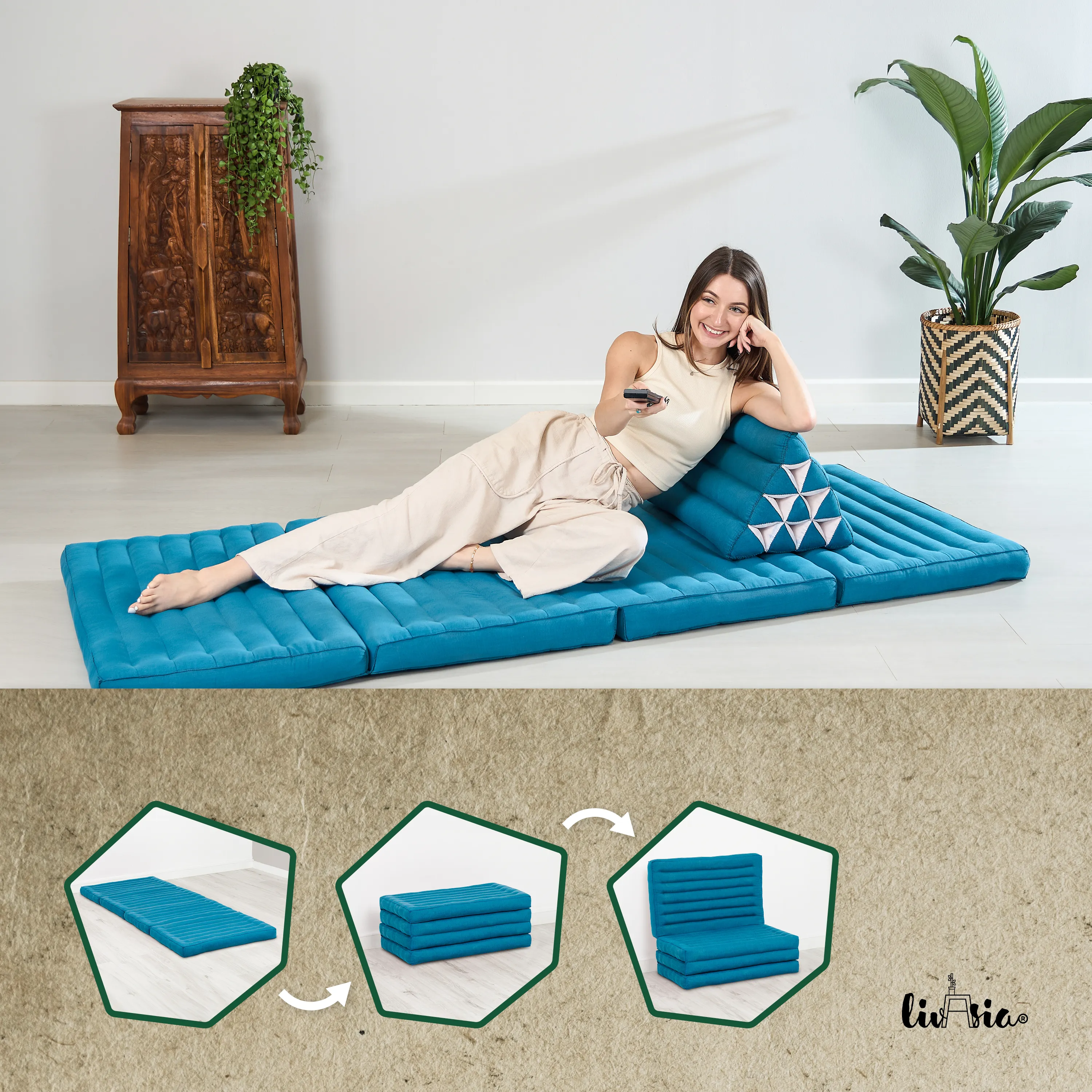 Kapok Folding Mattress, 80 cm wide, Basic