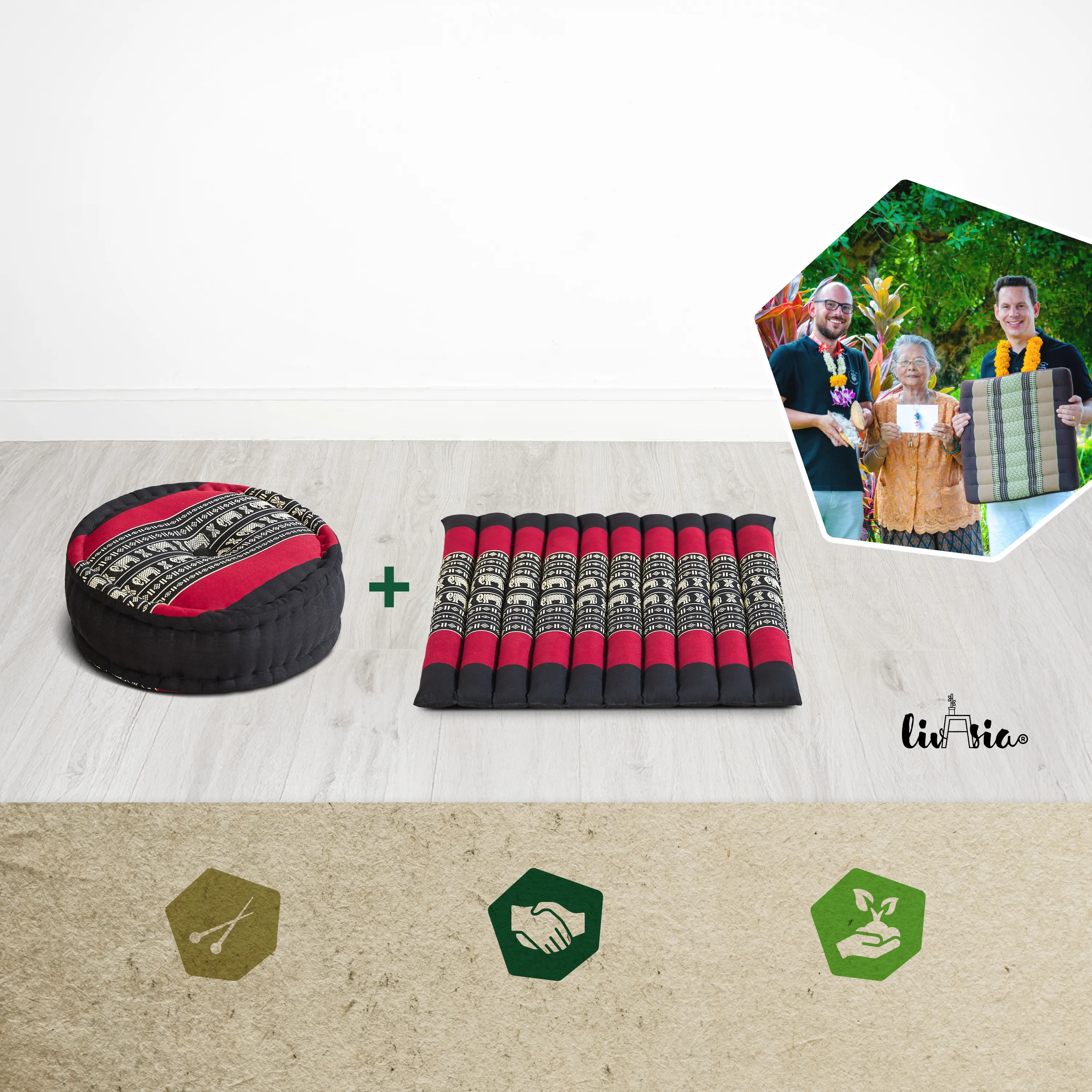 Kapok Meditation Cushion Set L