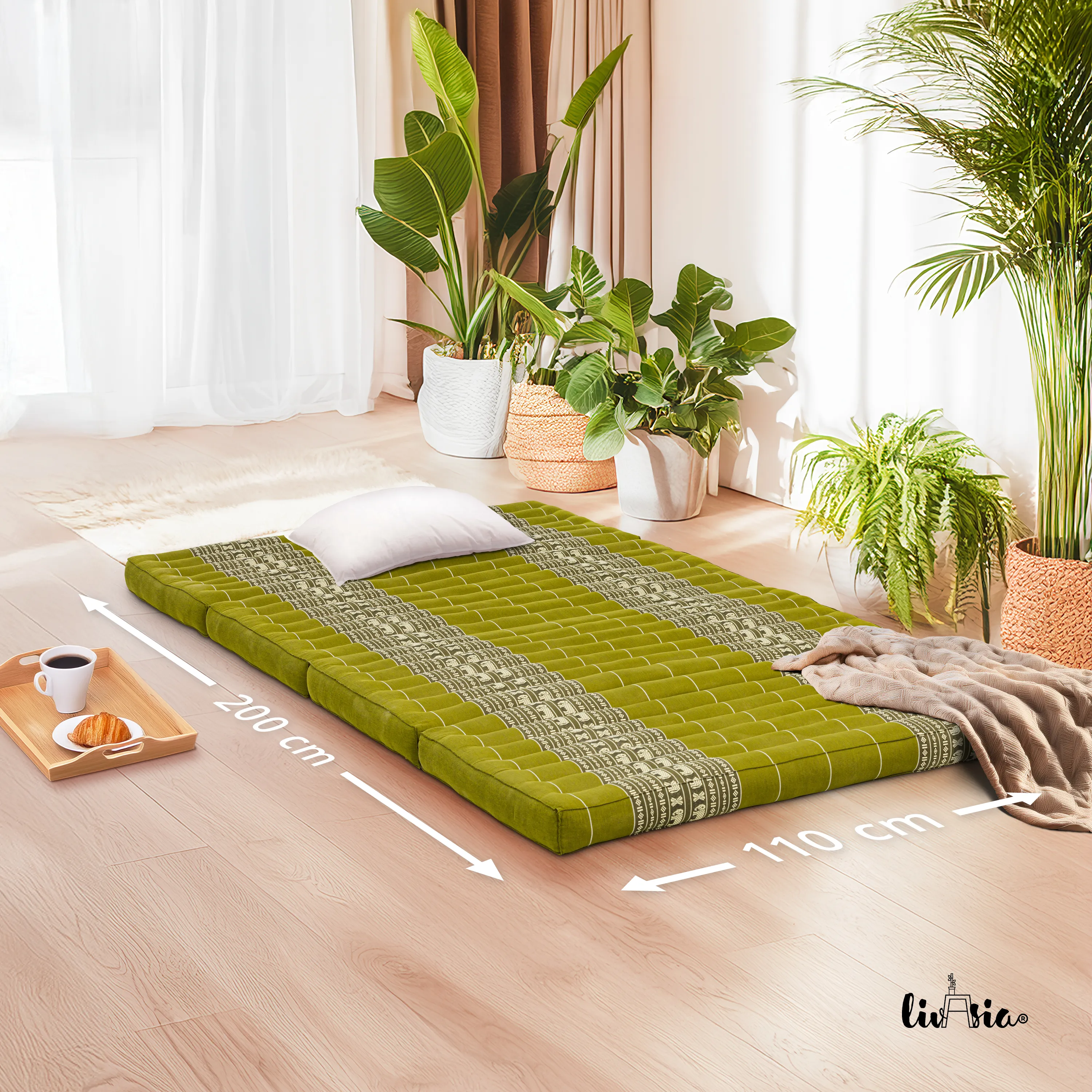 Kapok Folding Mattress, 110 cm wide, Classic