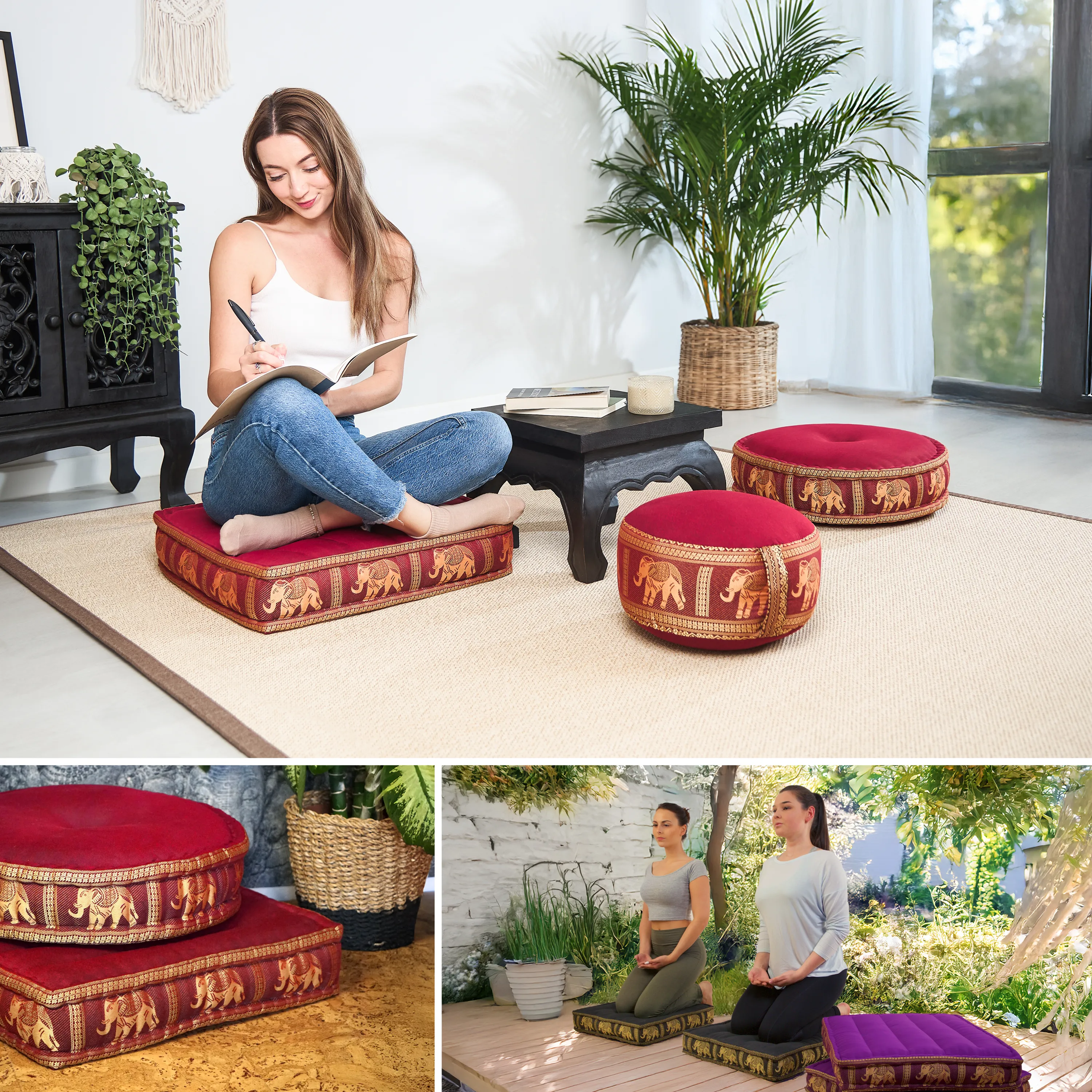 Kapok Floor Cushion, Deluxe
