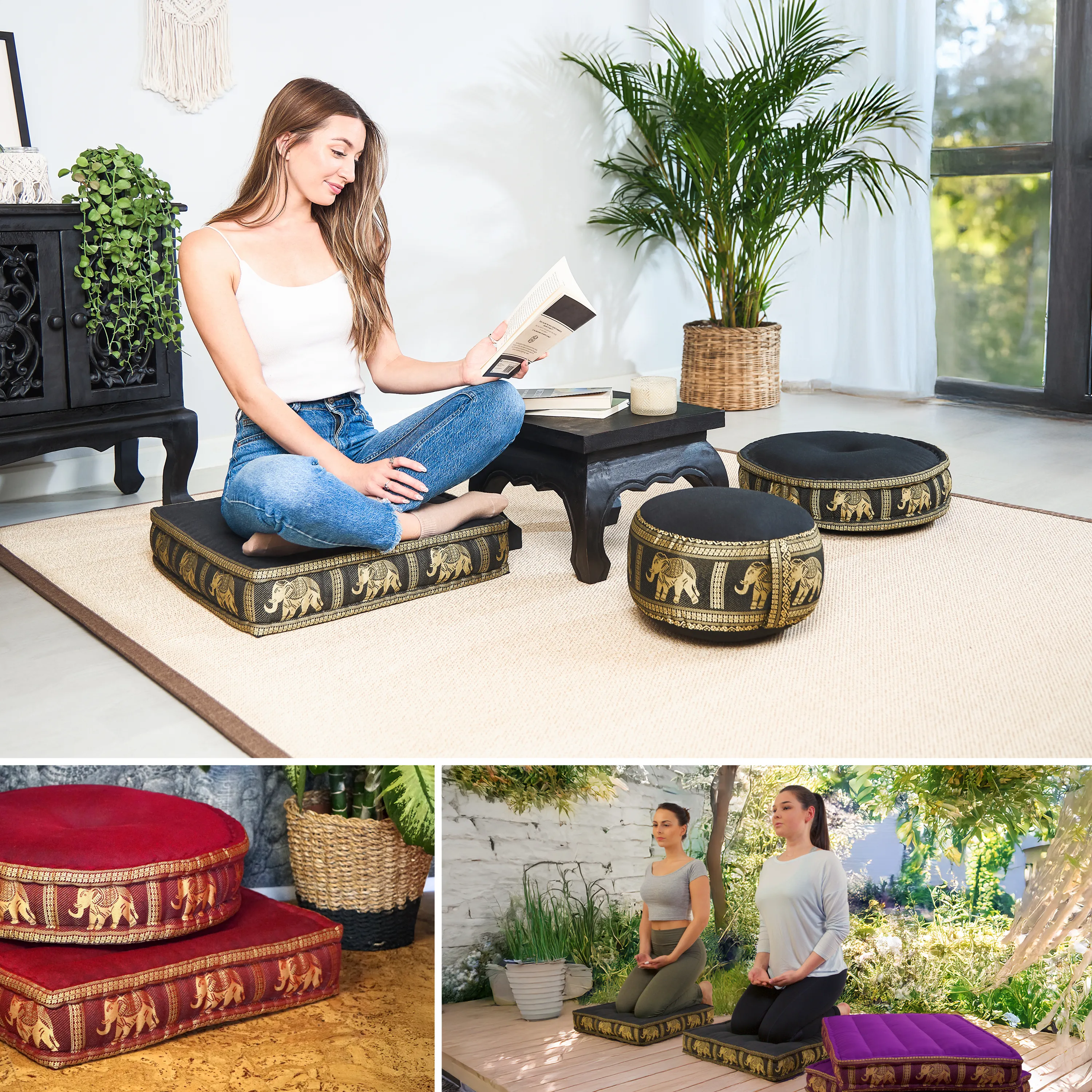 Kapok Floor Cushion, Deluxe