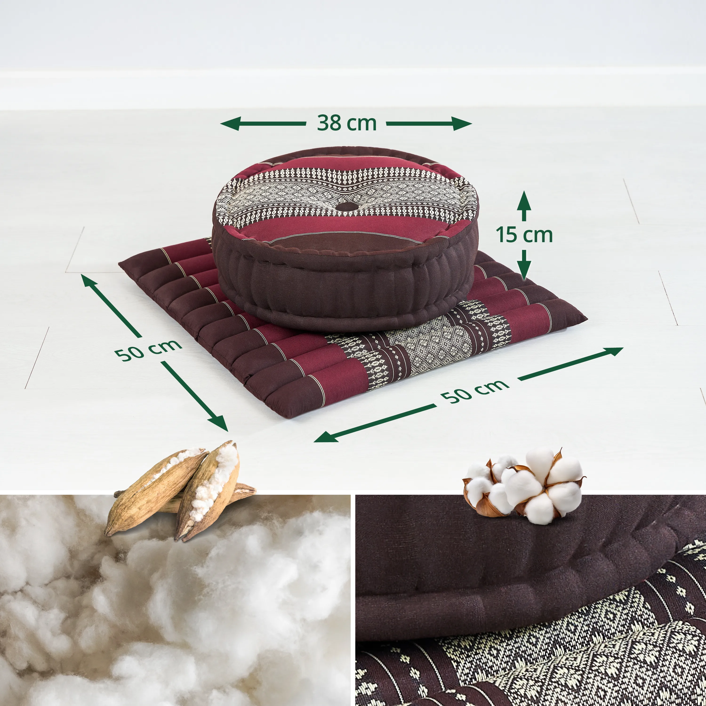 Kapok Meditation Cushion Set L