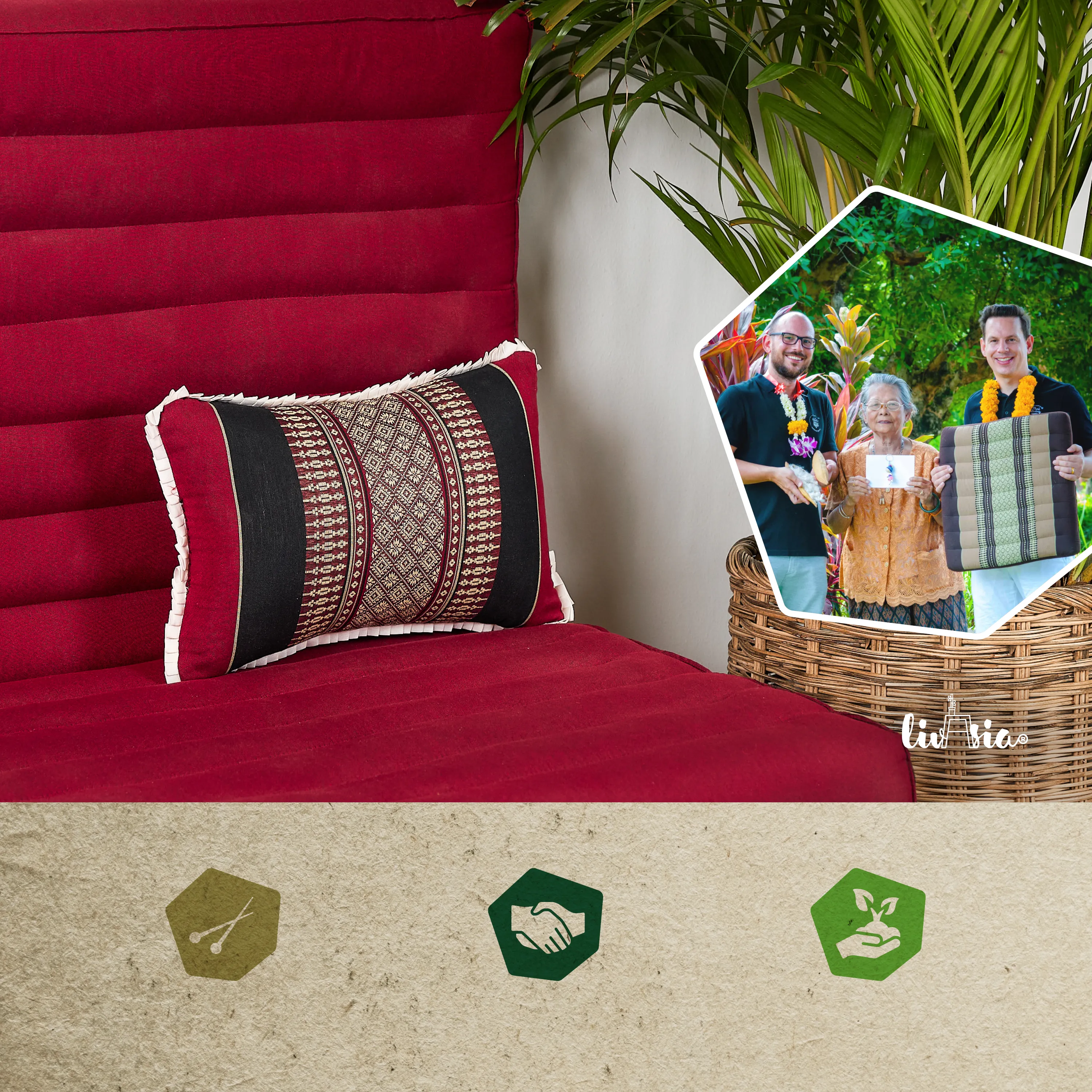 Kapok Throw Pillow