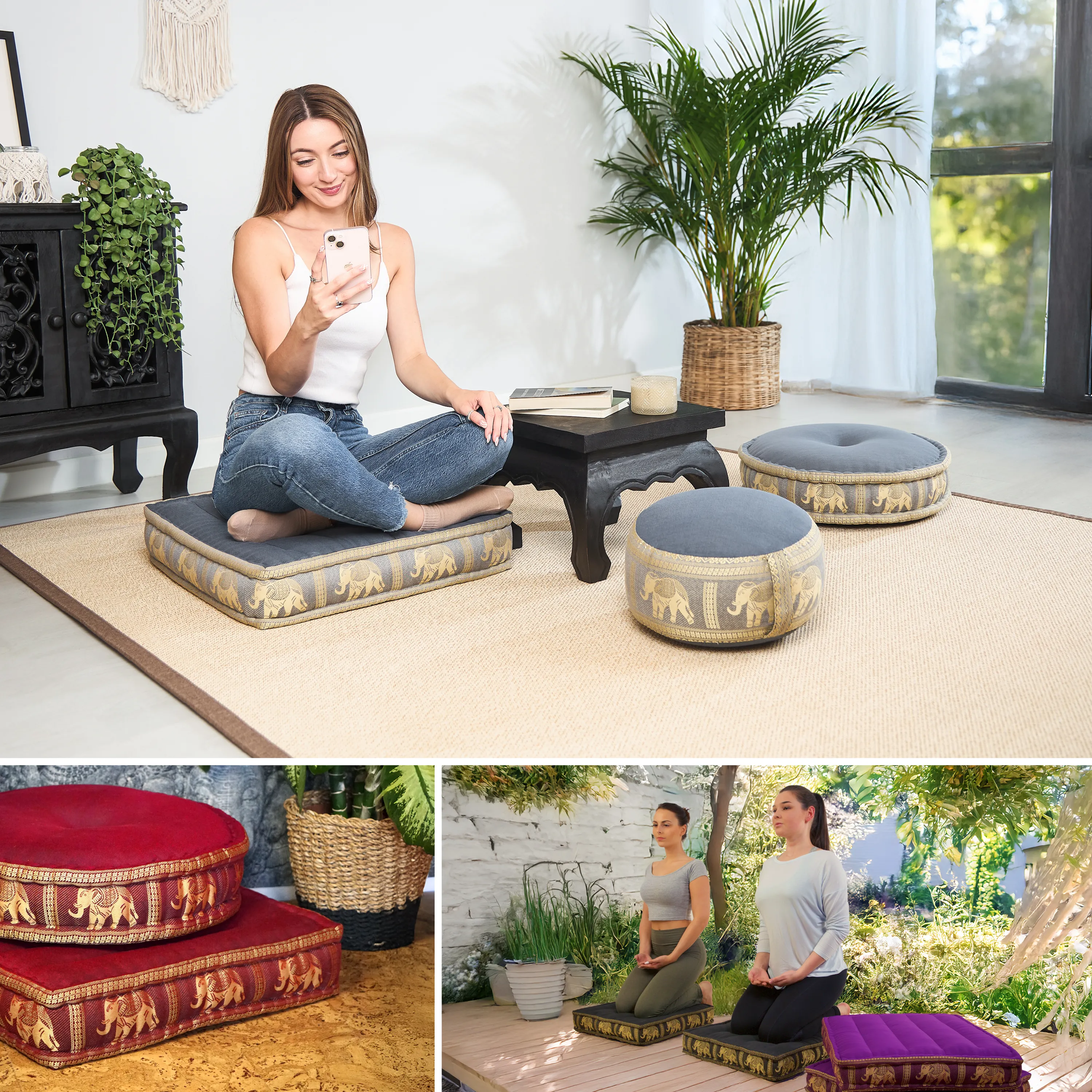 Kapok Floor Cushion, Deluxe
