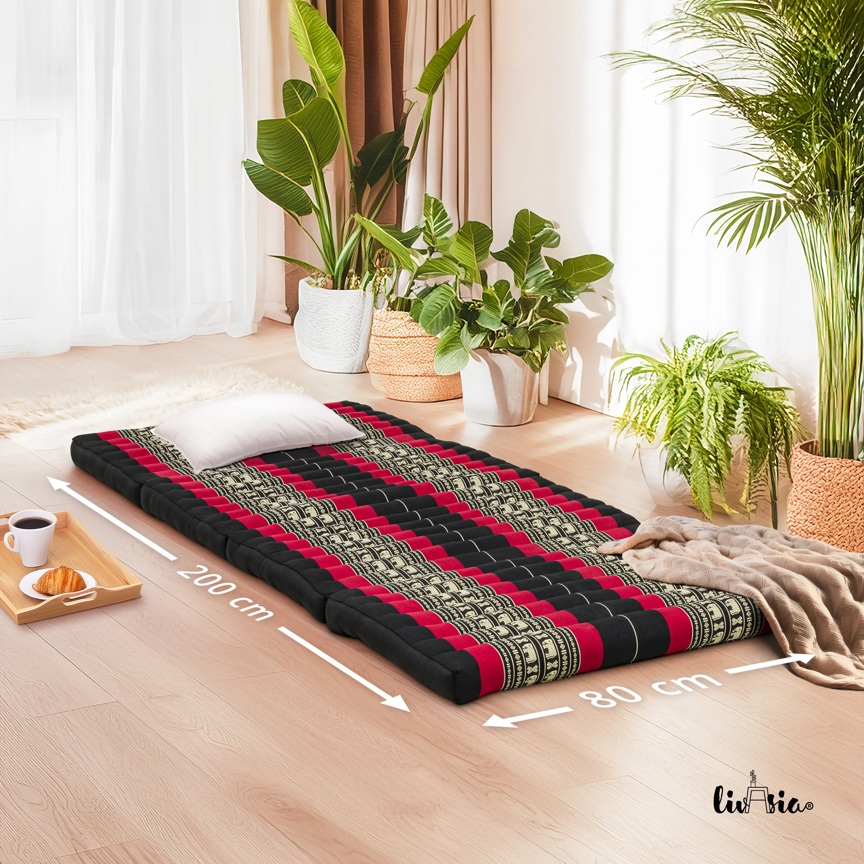Kapok Folding Mattress, 80 cm wide, Classic