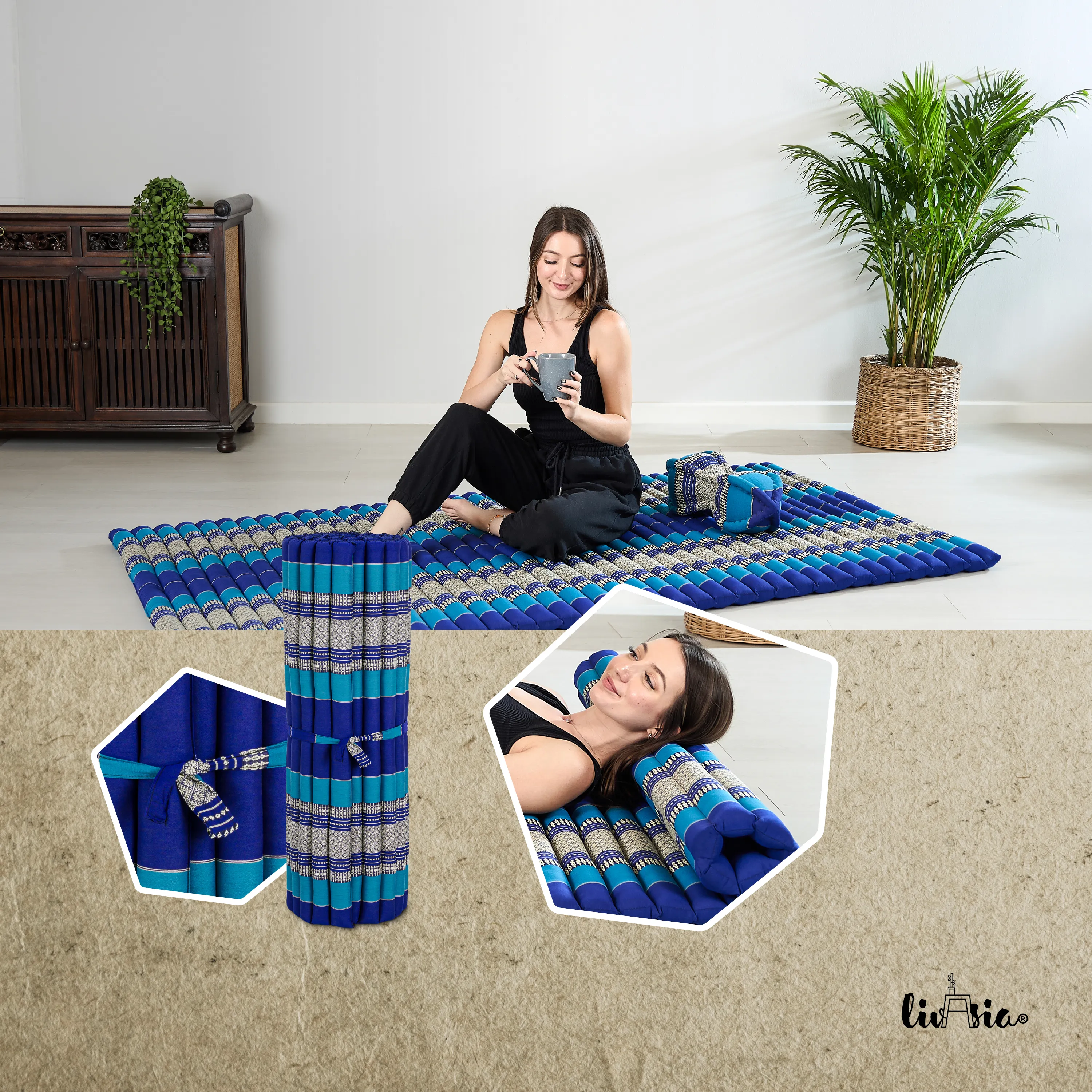 Kapok Roll Mat, 110 cm wide
