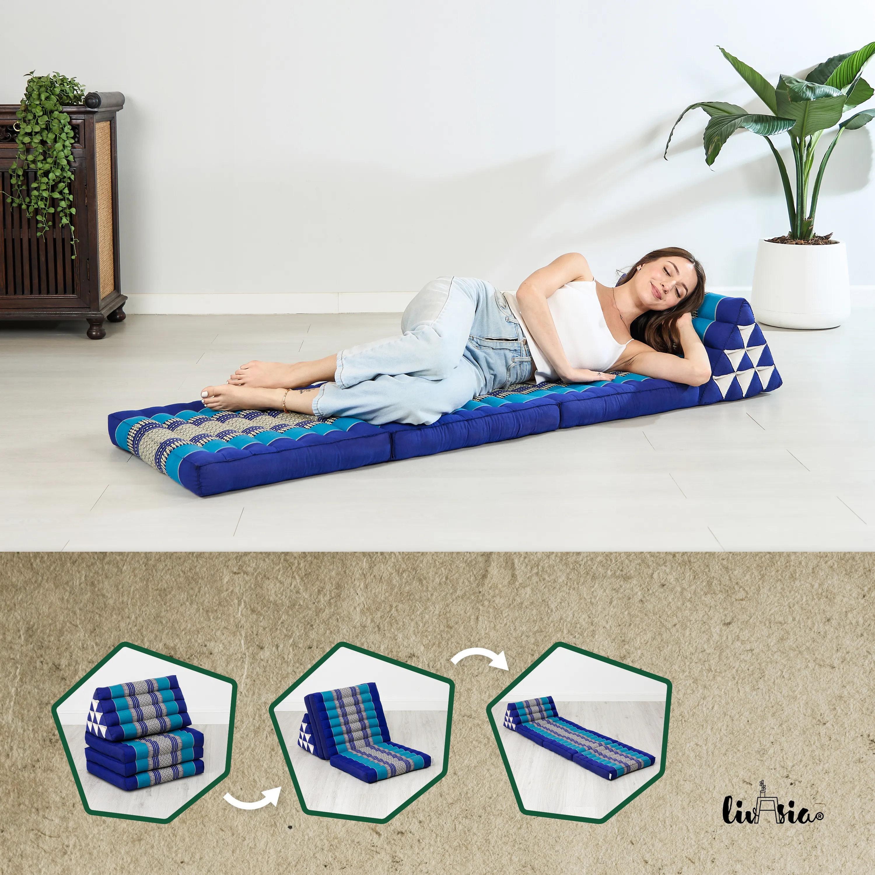 Kapok Thai Cushion 3 Fold, Classic