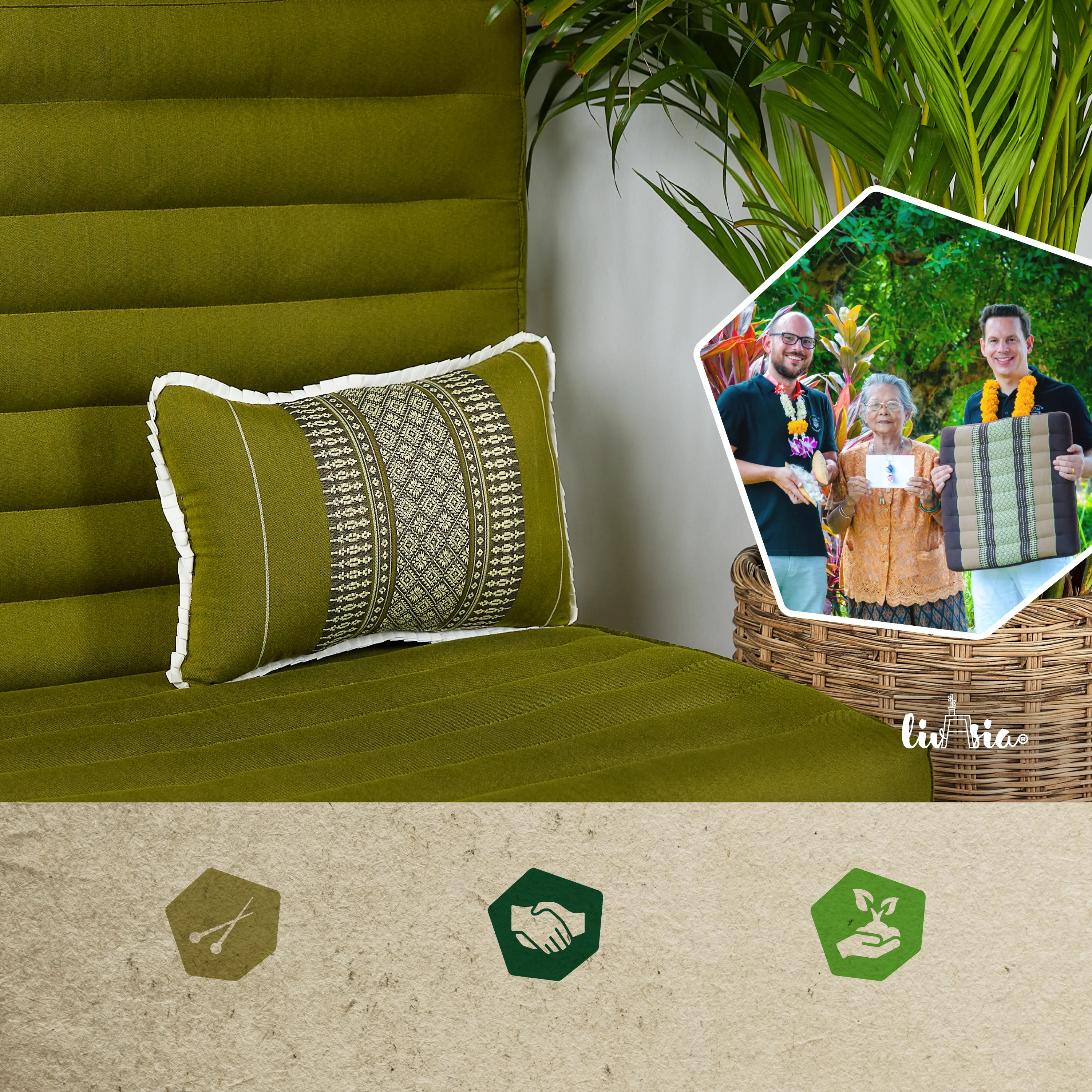 Kapok Throw Pillow