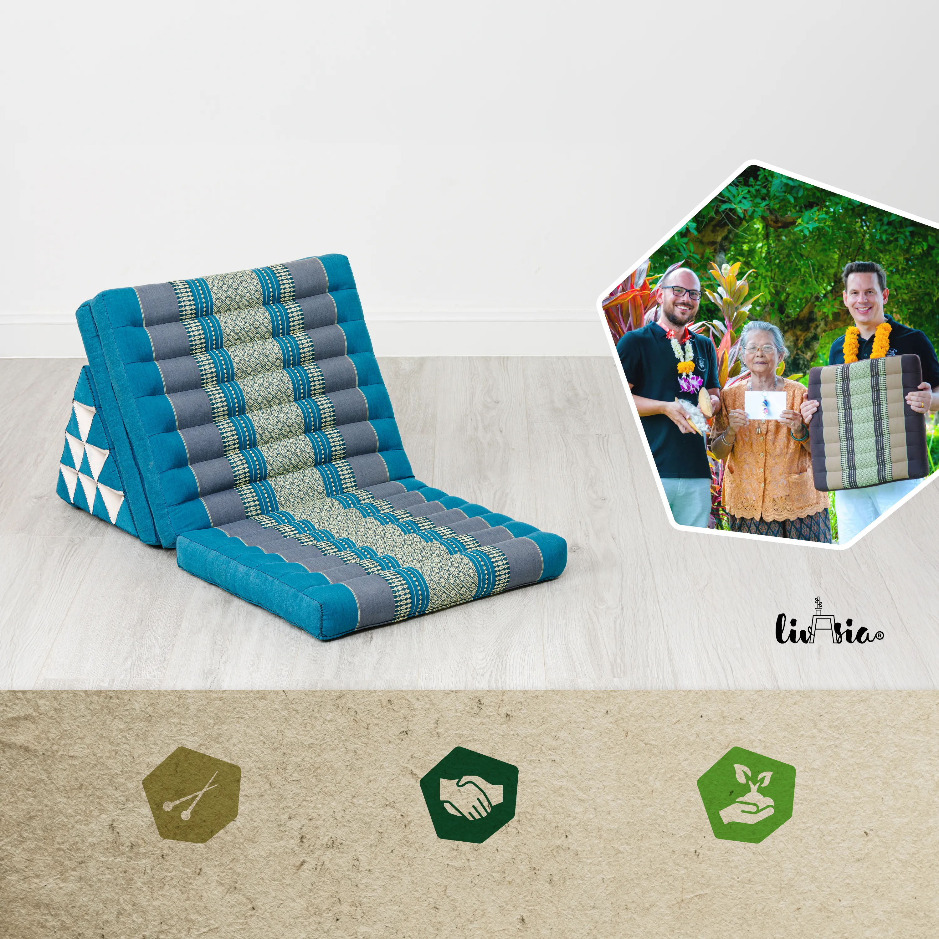 Kapok Thai Cushion 3 Fold, Classic