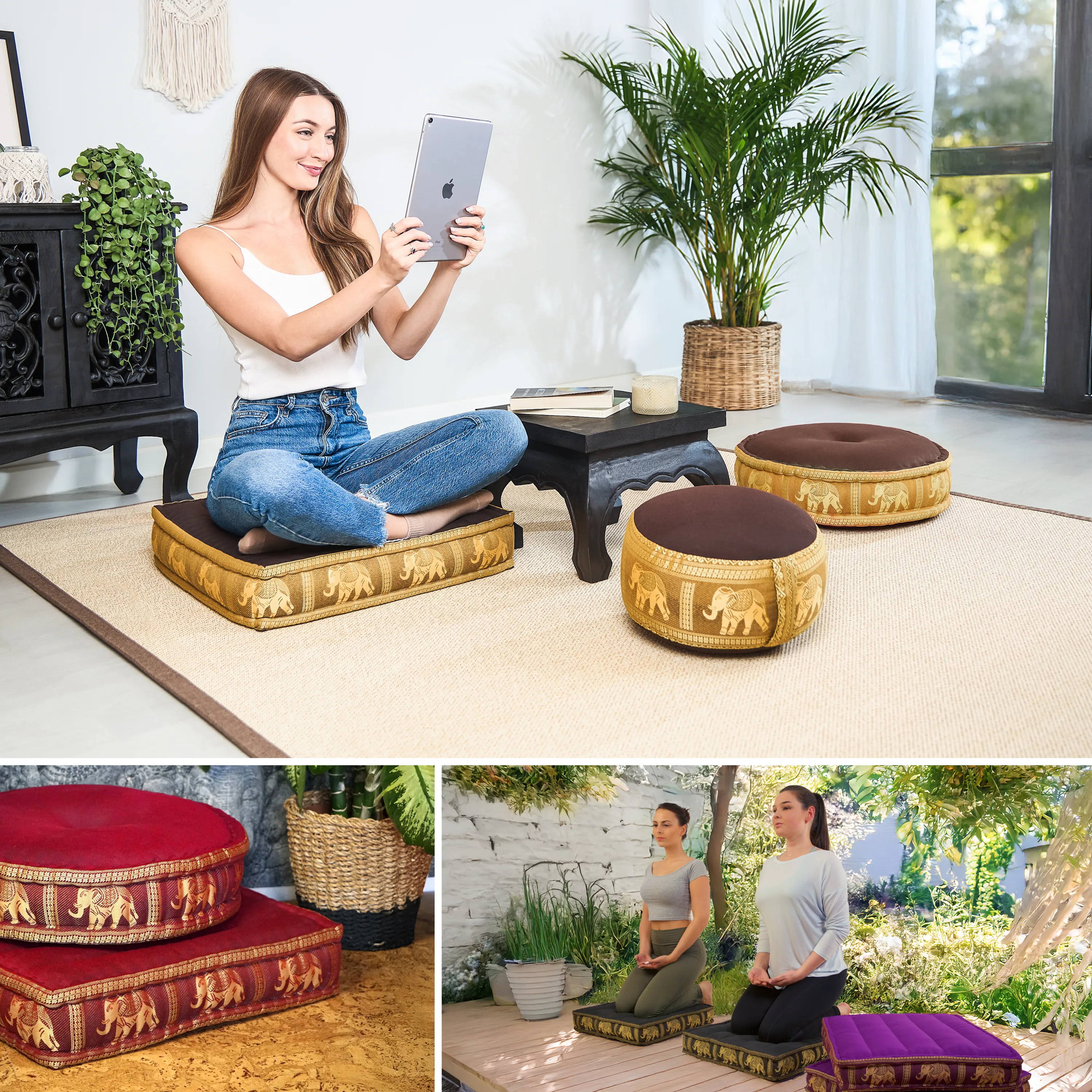 Kapok Floor Cushion, Deluxe