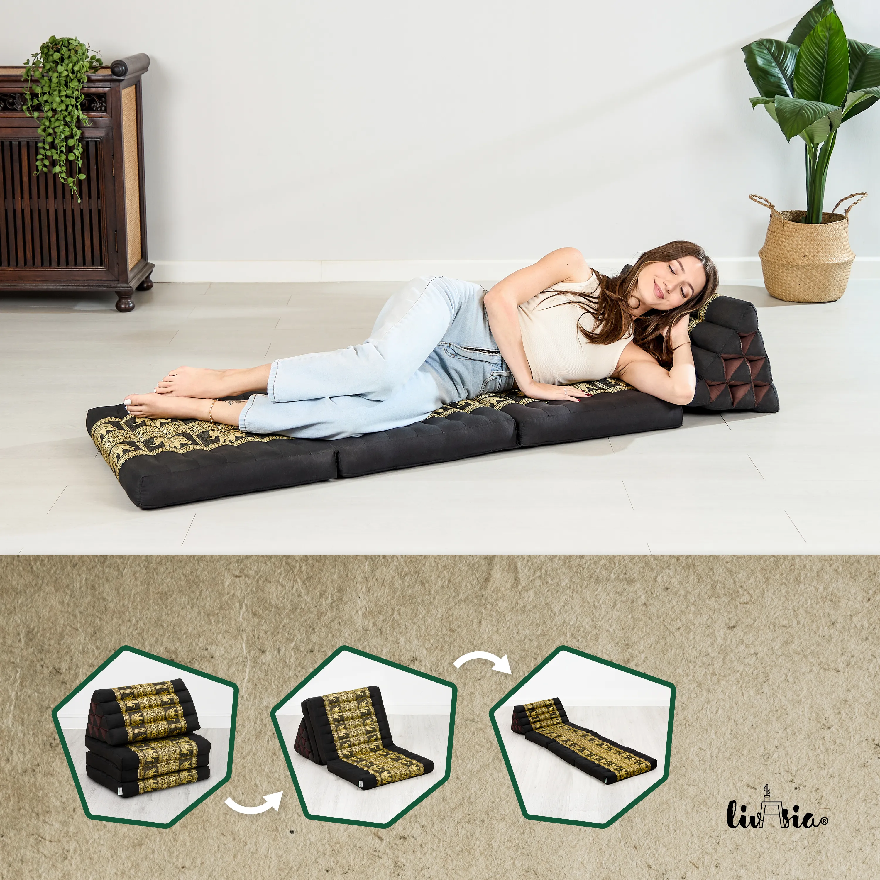 Kapok Thai Cushion 3 Fold, Deluxe