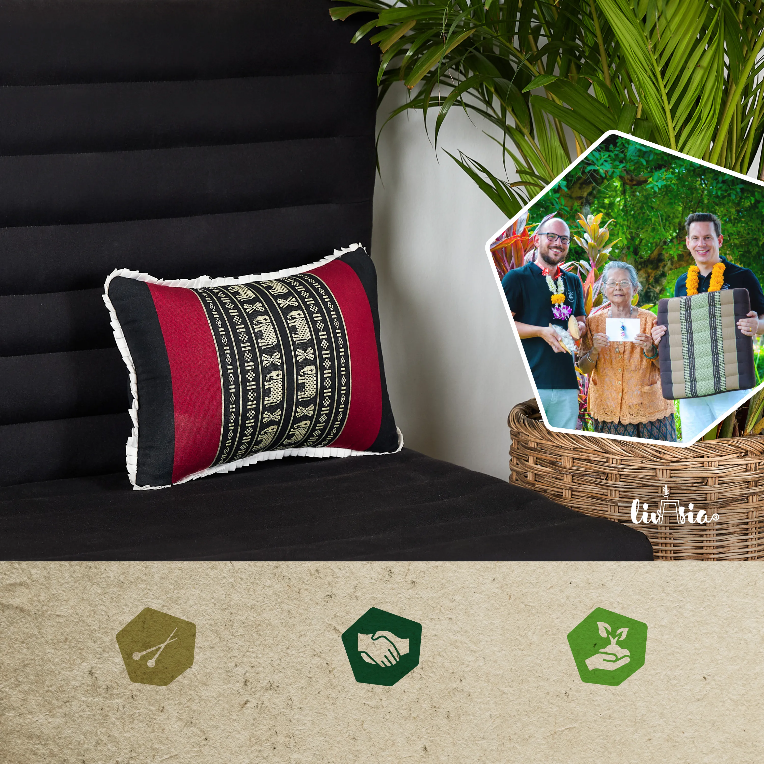 Kapok Throw Pillow