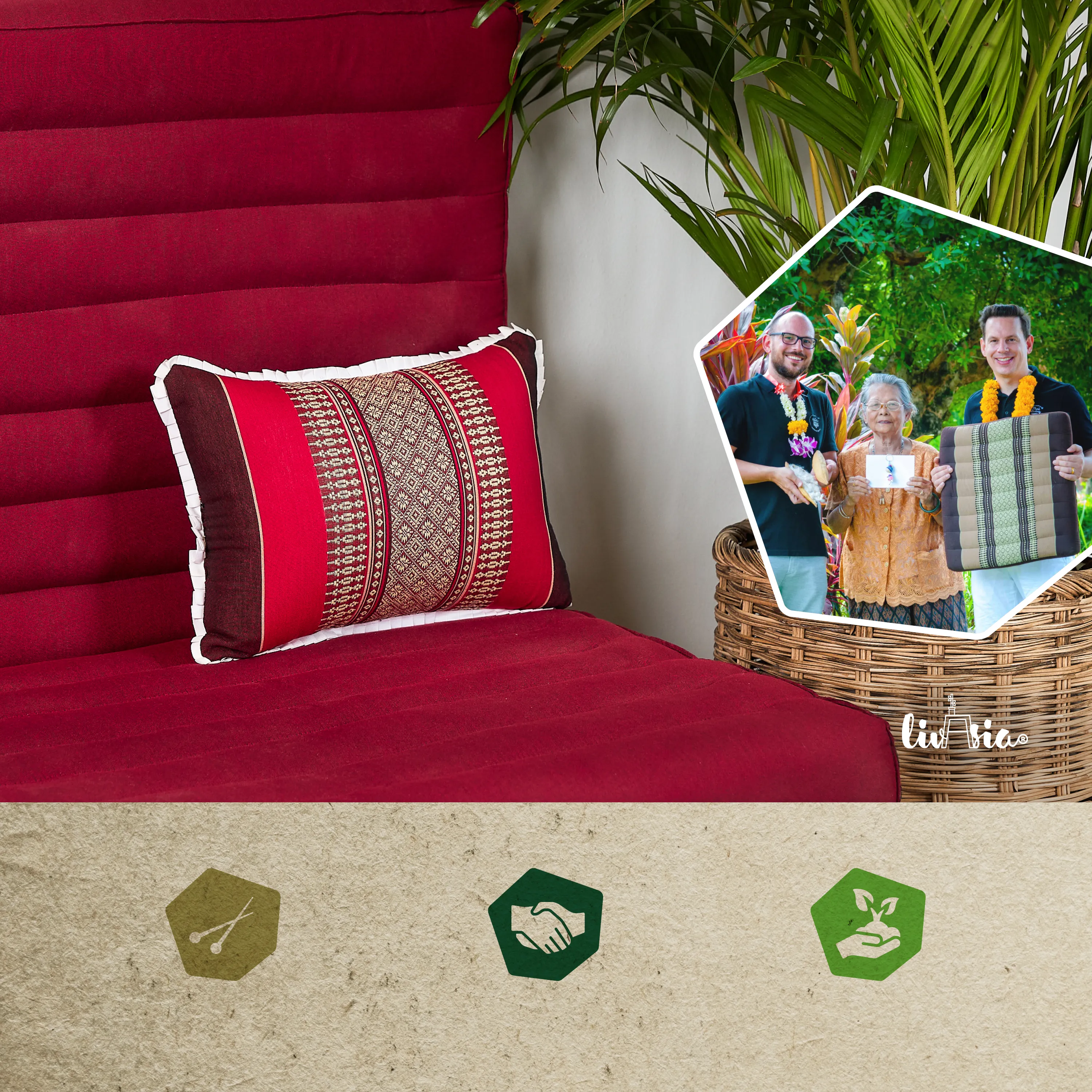 Kapok Throw Pillow