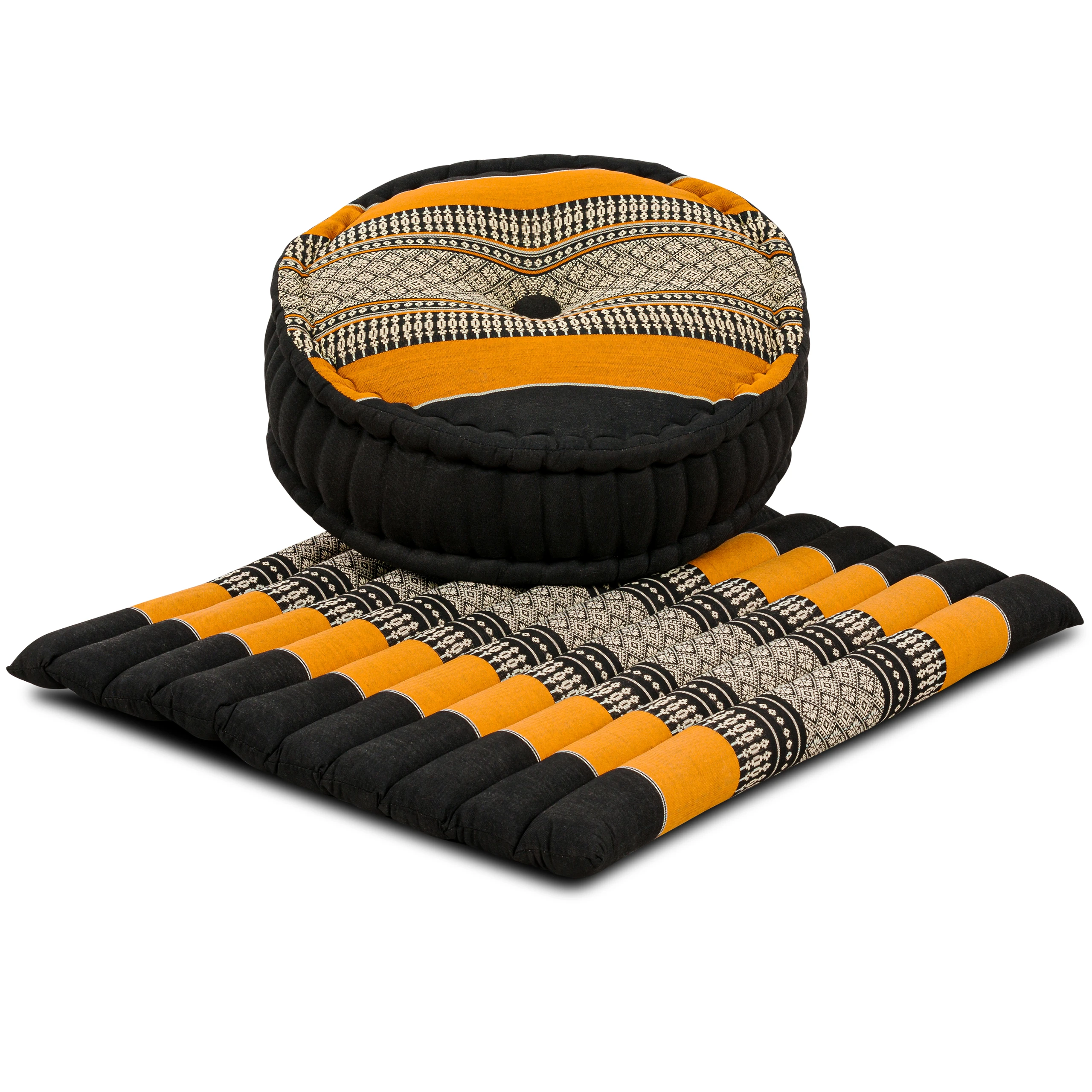 Meditationskissen-Set-L_13-schwarz-orange_1019236622_1_frei Kapok Meditation Cushion Set L