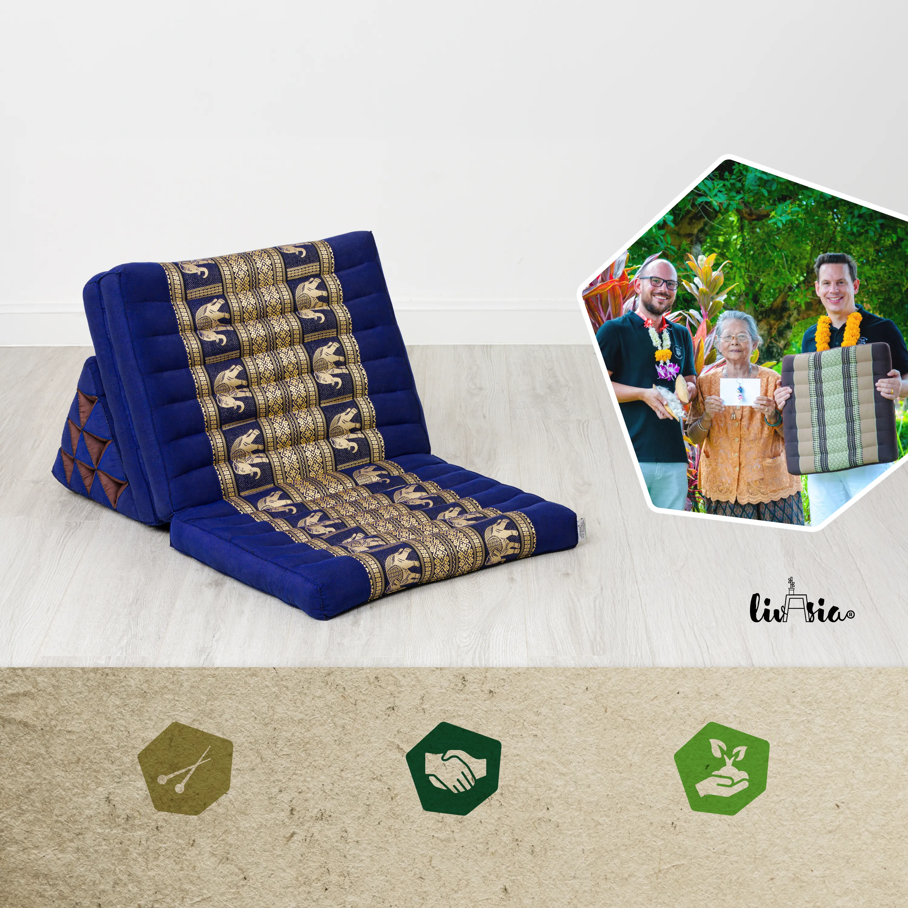 Kapok Thai Cushion 3 Fold, Deluxe
