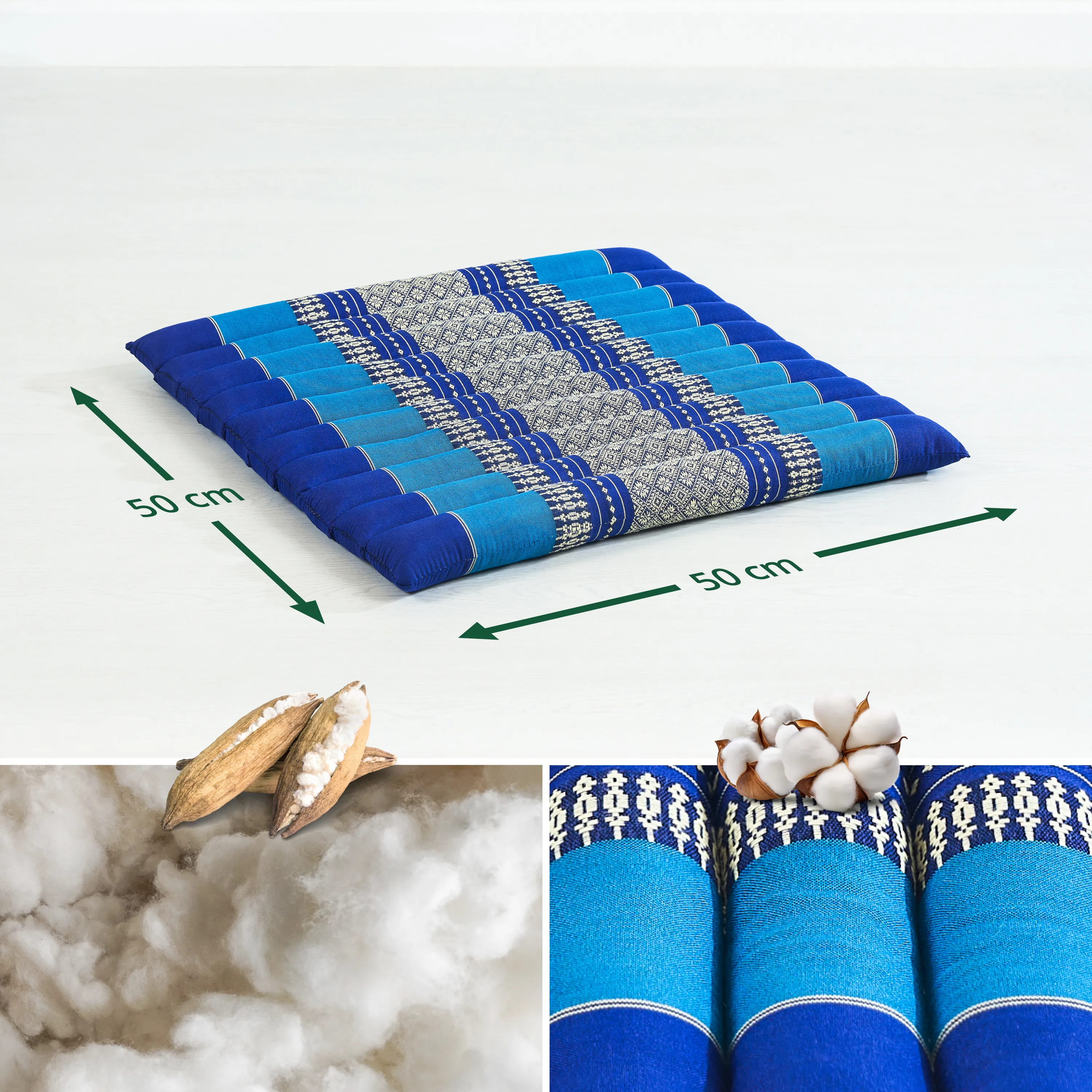 Kapok Quilted Cushion 50 cm