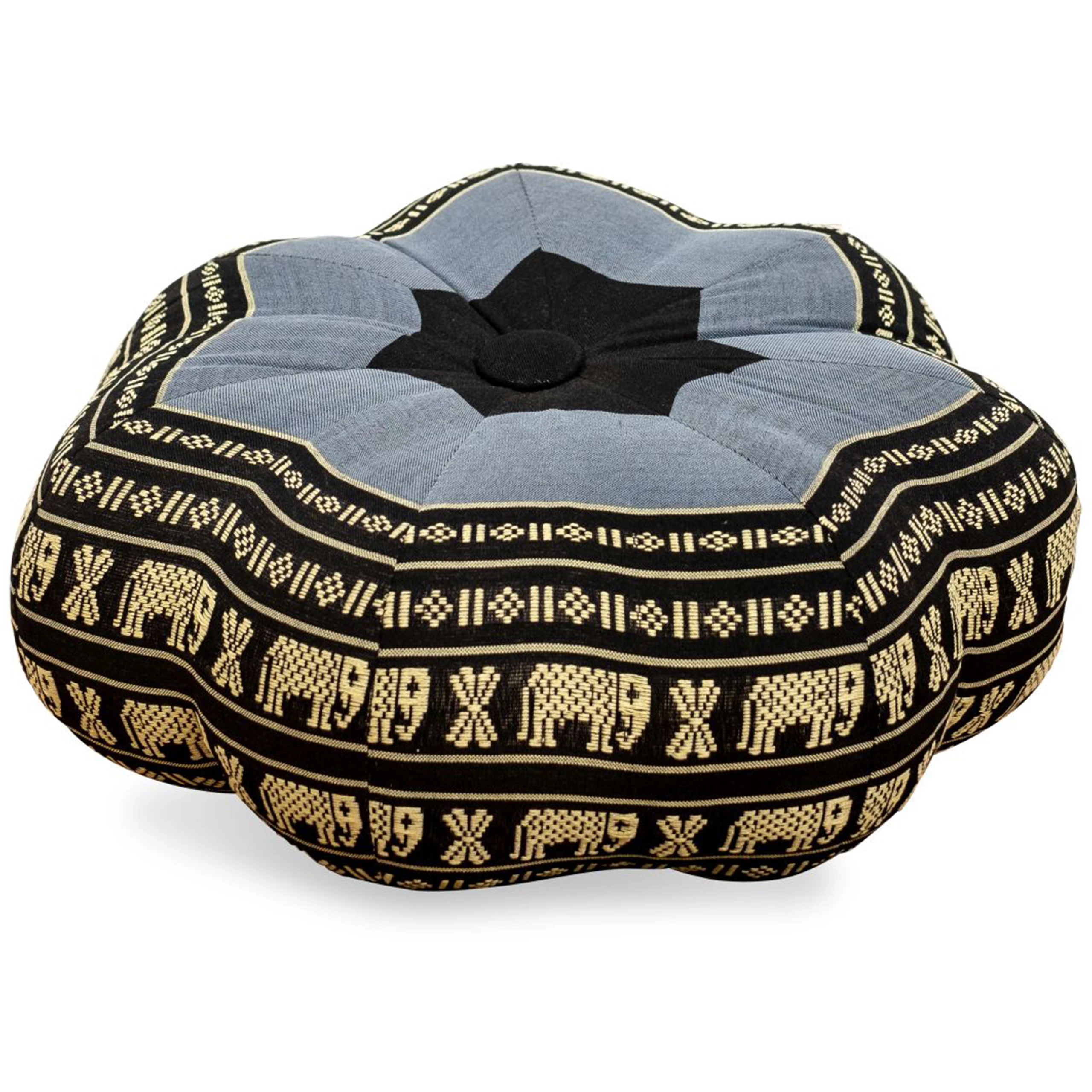 Zafu-kleiner-Stern-blau-Elefanten-1_frei Kapok Zafu Cushion Star Small