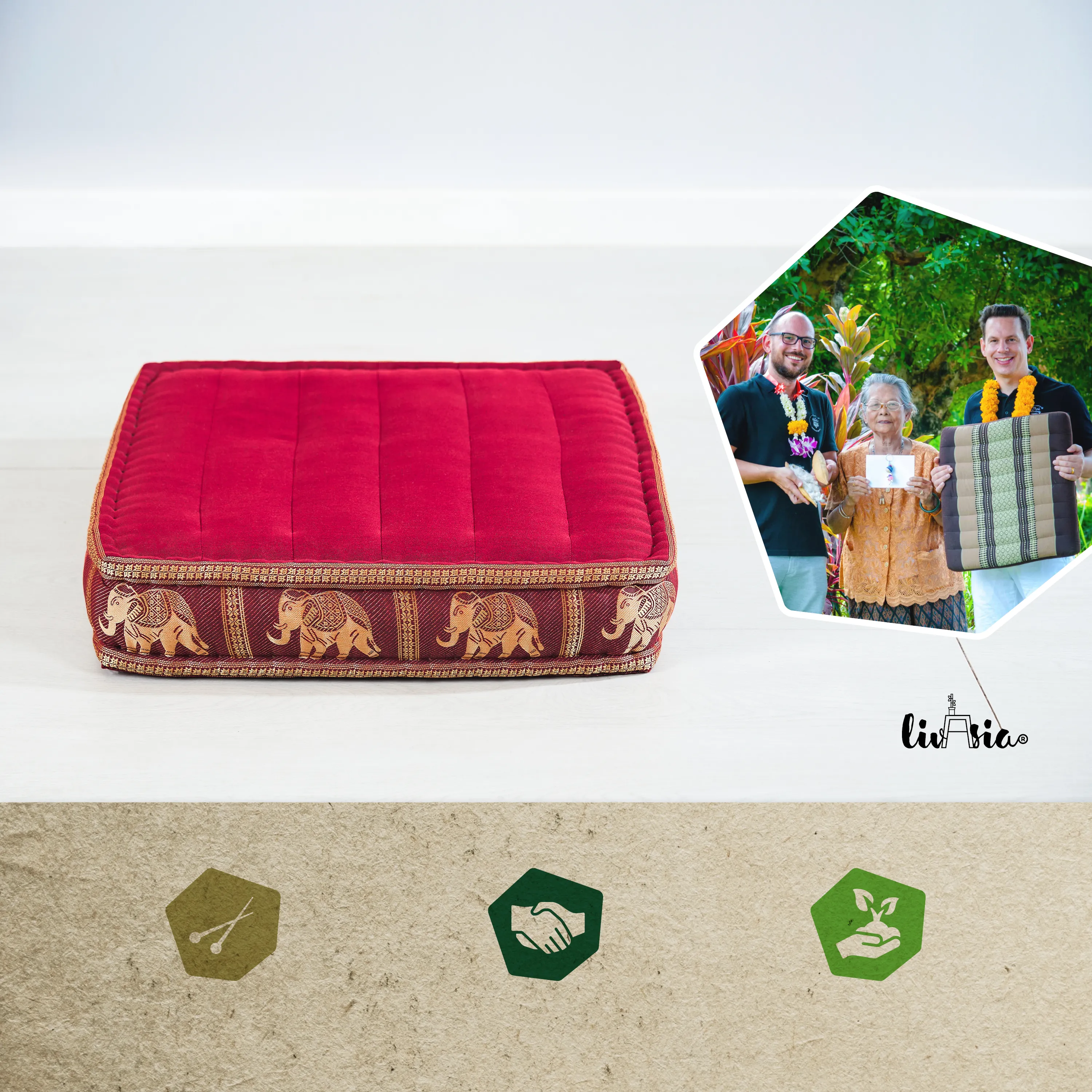 Kapok Floor Cushion, Deluxe