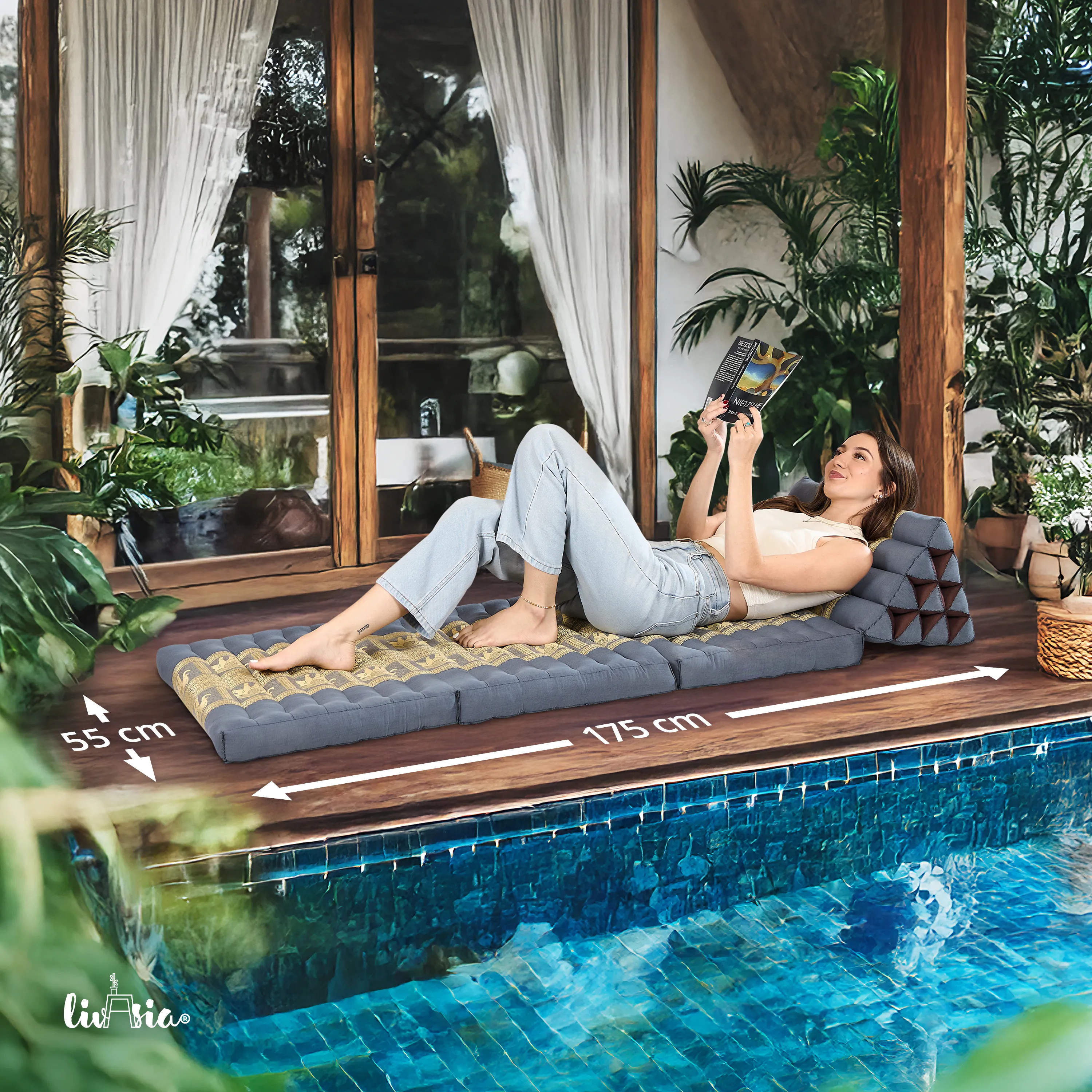 Kapok Thai Cushion 3 Fold, Deluxe