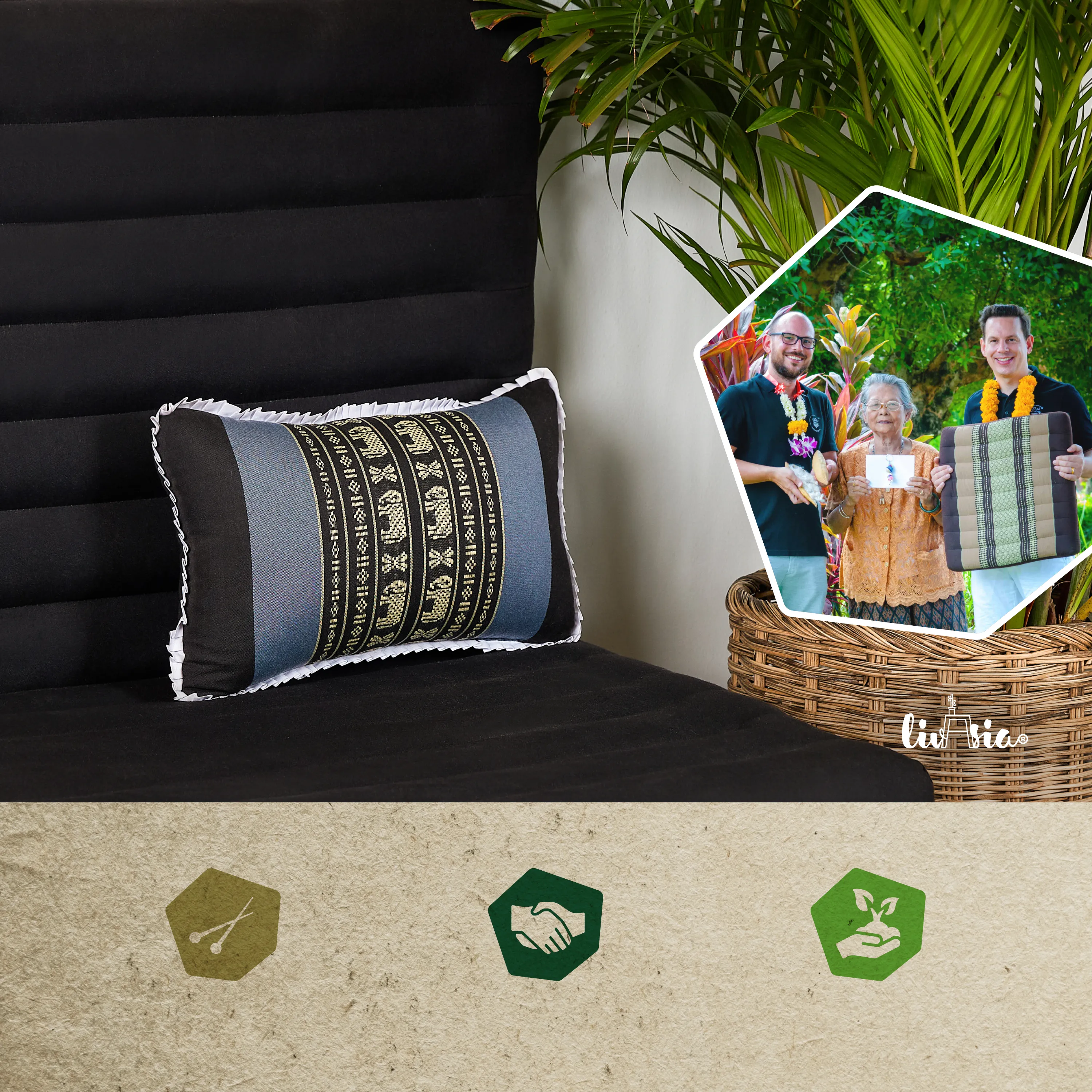 Kapok Throw Pillow