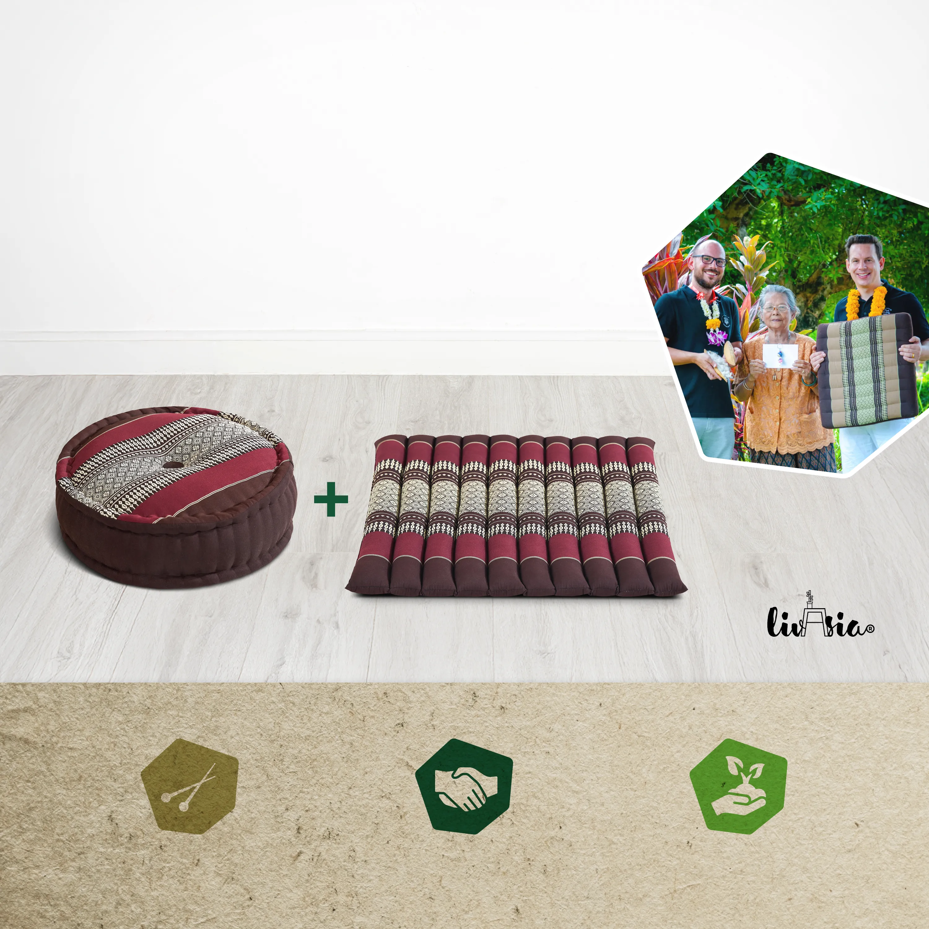Kapok Meditation Cushion Set L
