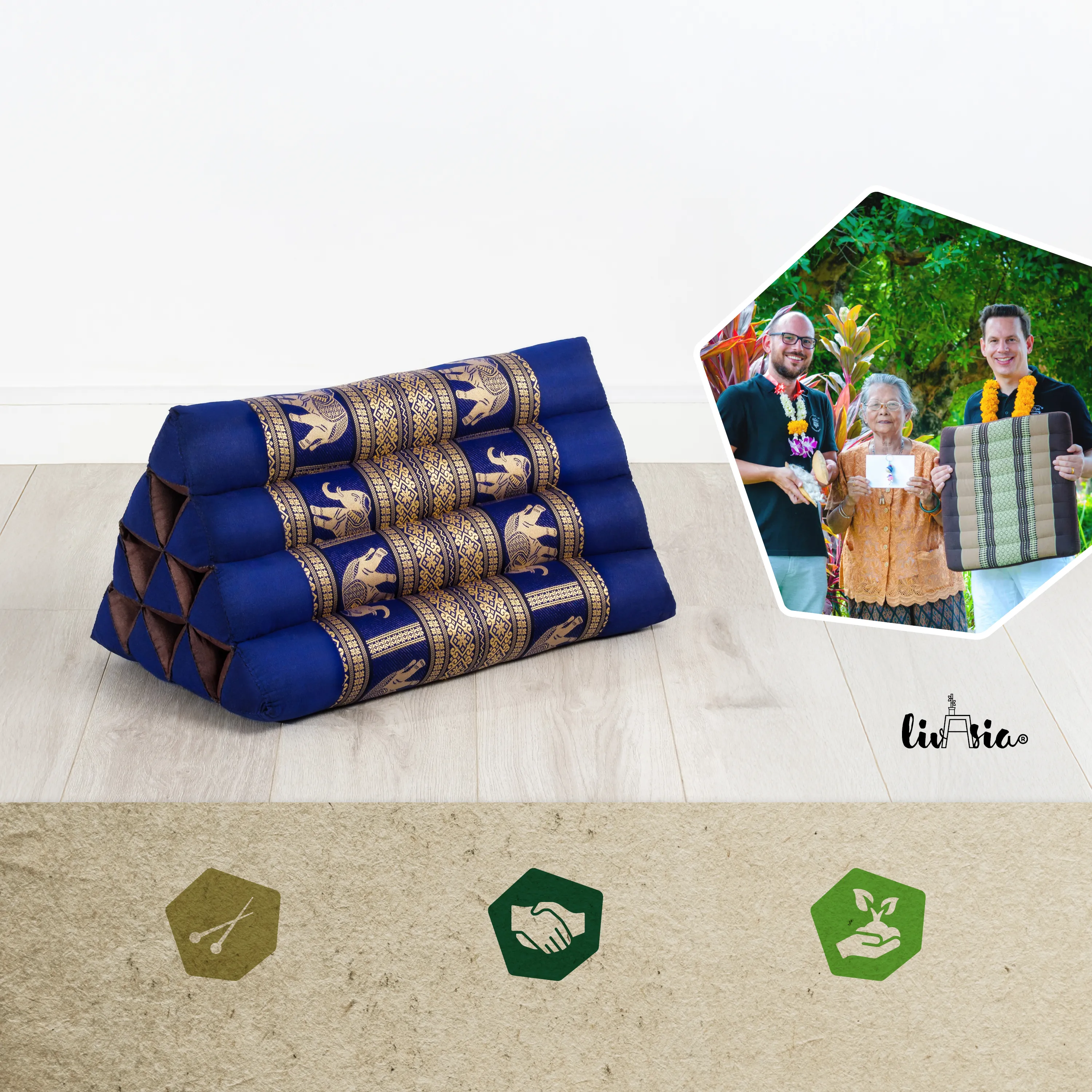 Kapok Triangle Cushion, Deluxe