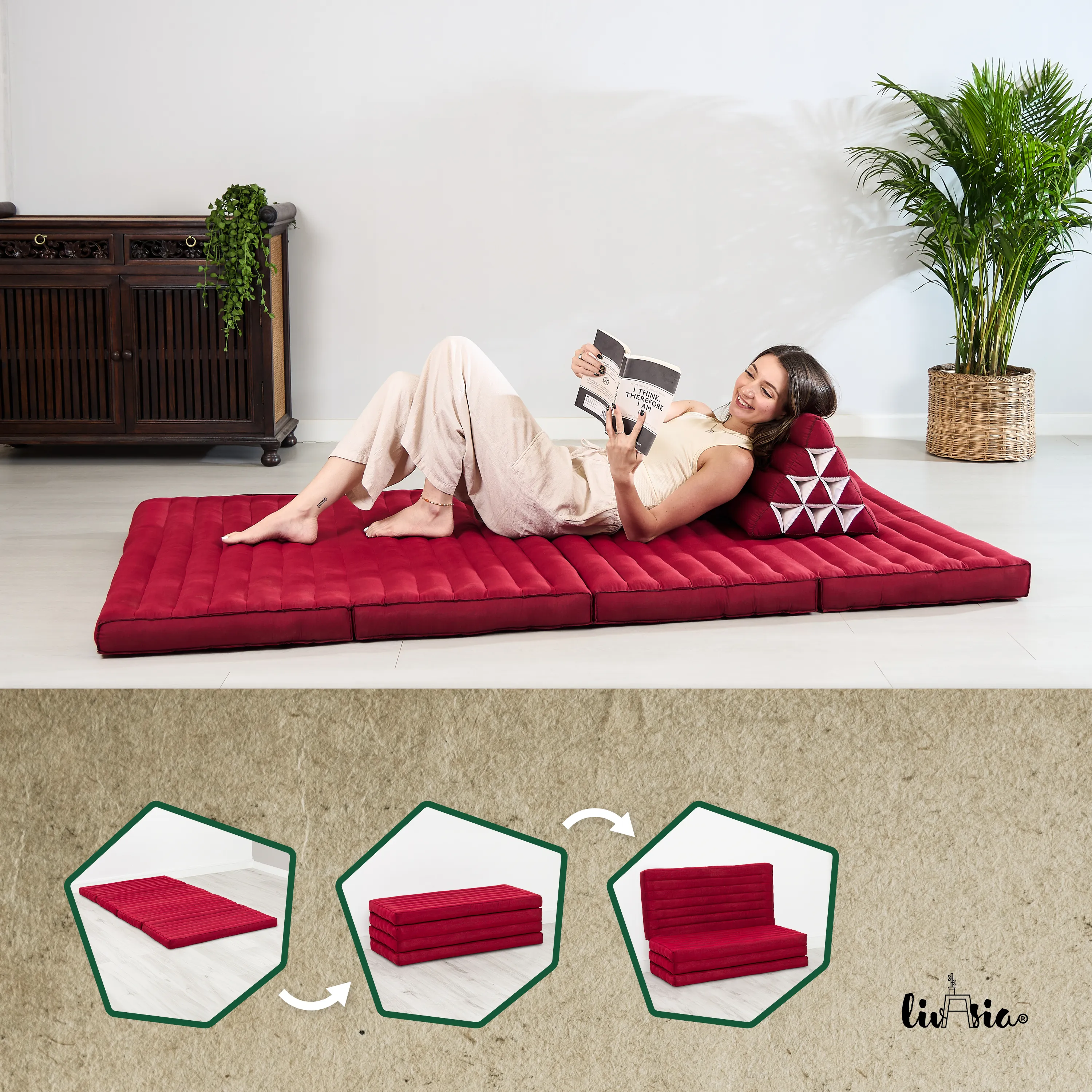 Kapok Folding Mattress, 110 cm wide, Basic