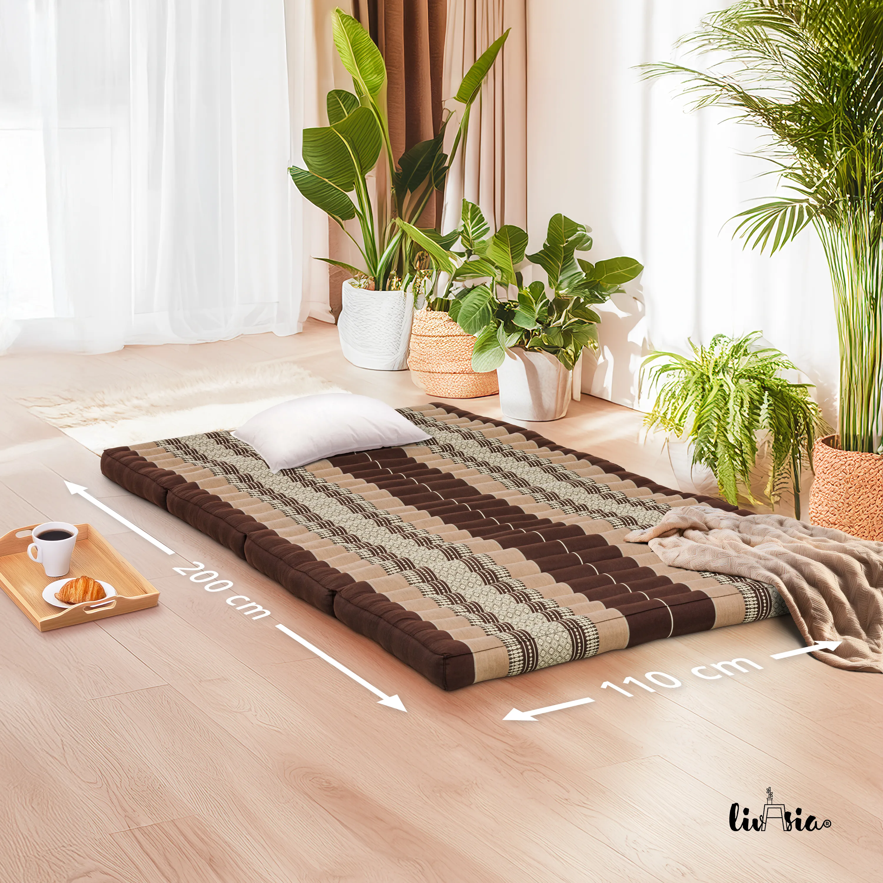 Kapok Folding Mattress, 110 cm wide, Classic