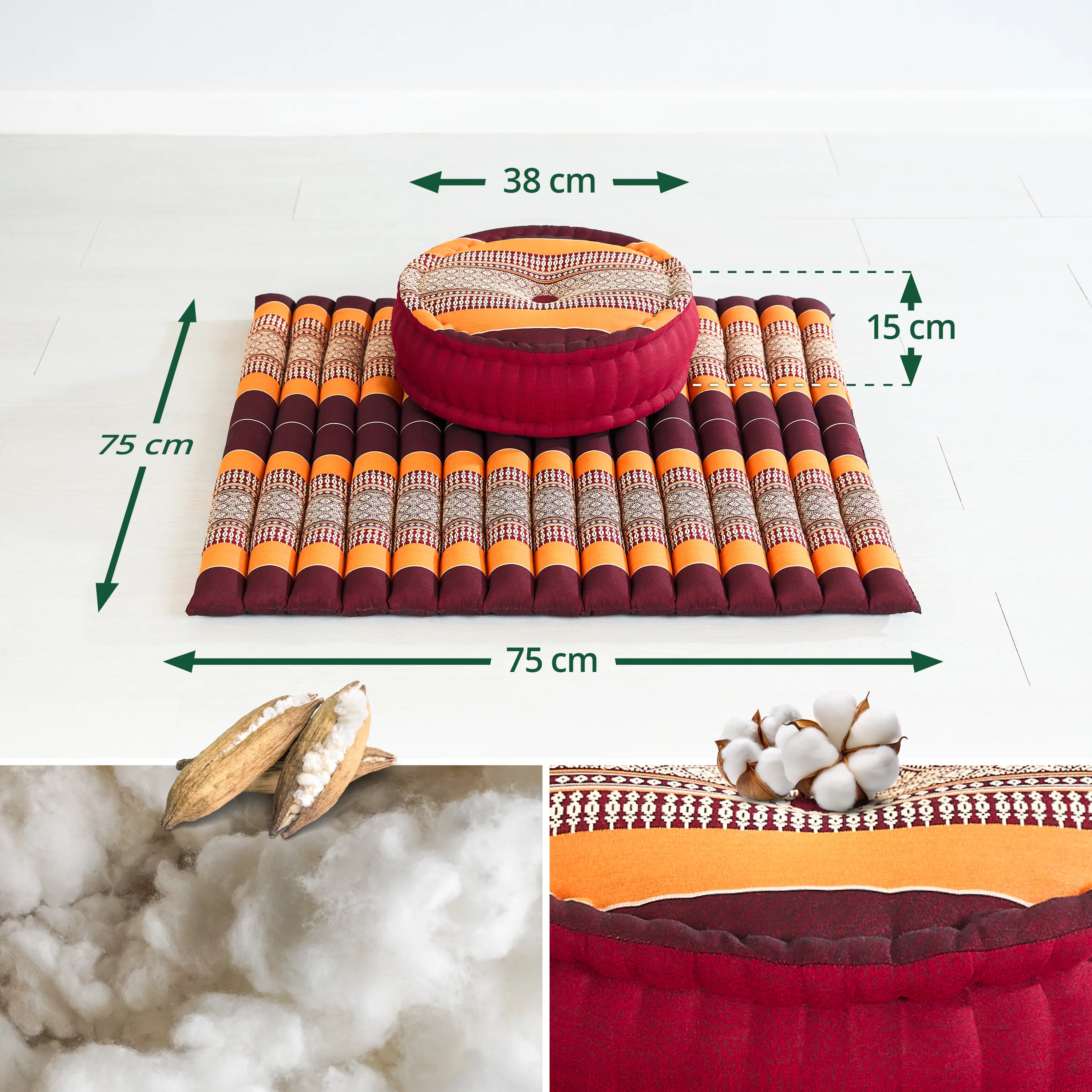 Kapok Meditation Cushion Set XL