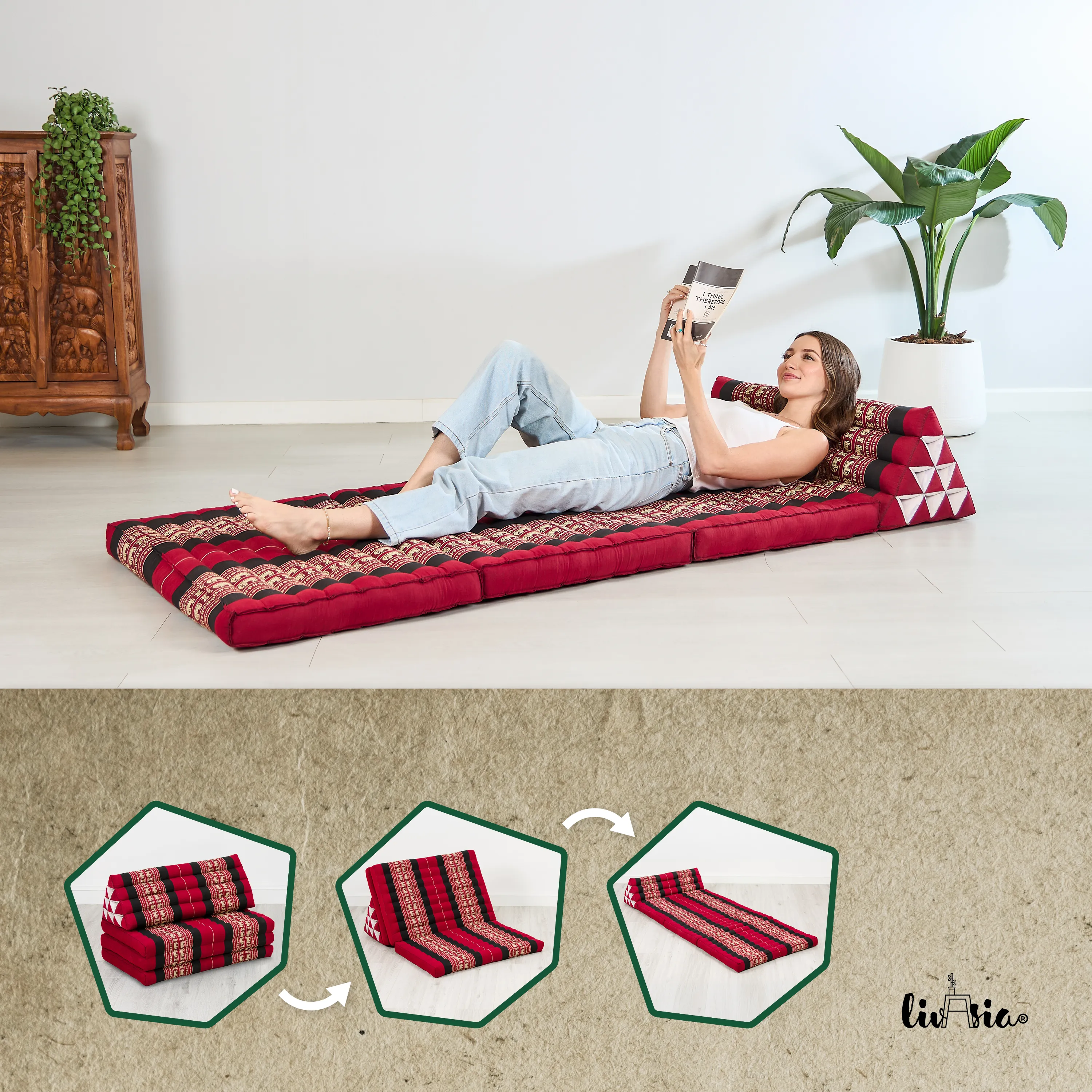 Kapok Thai Cushion XXL Wide