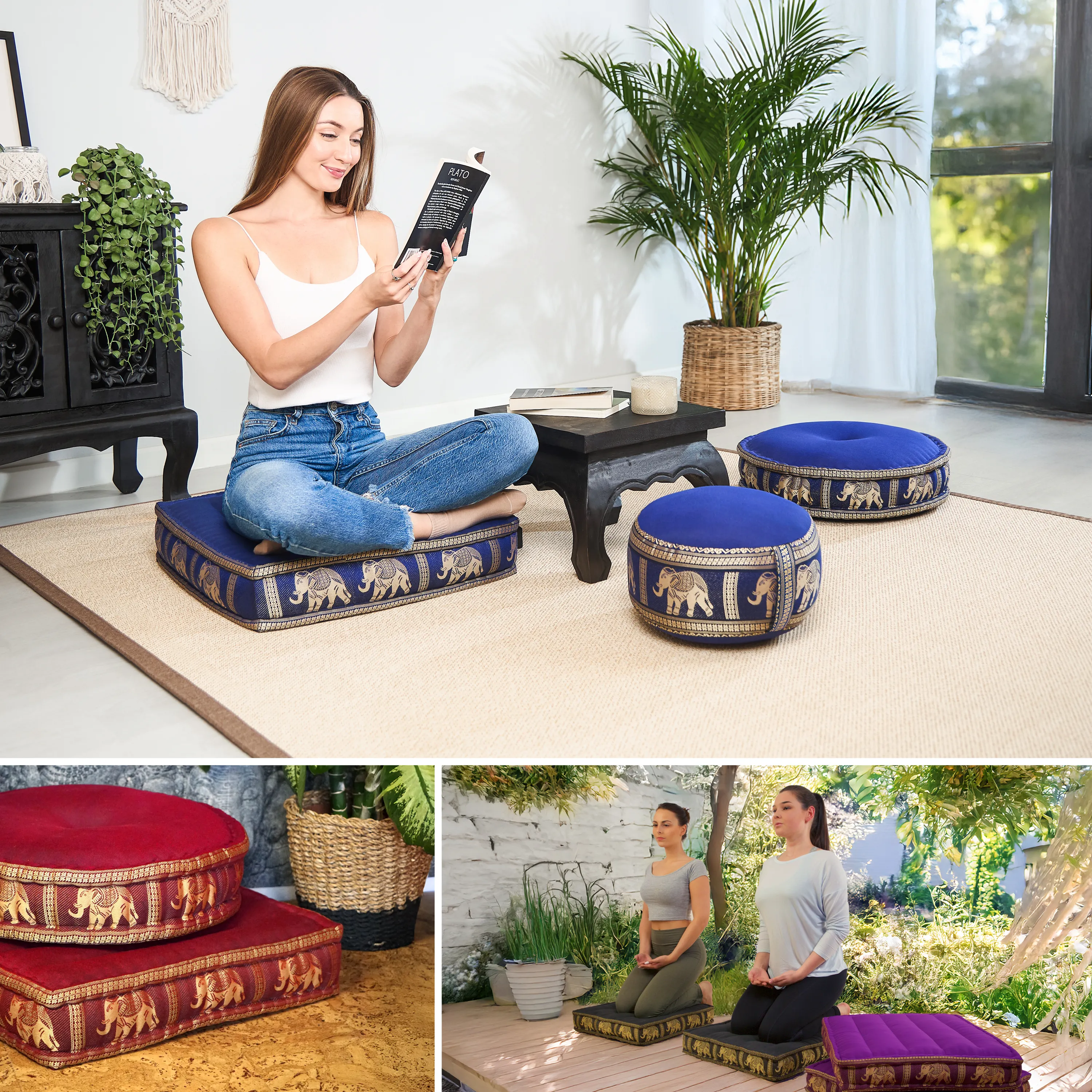 Kapok Floor Cushion, Deluxe