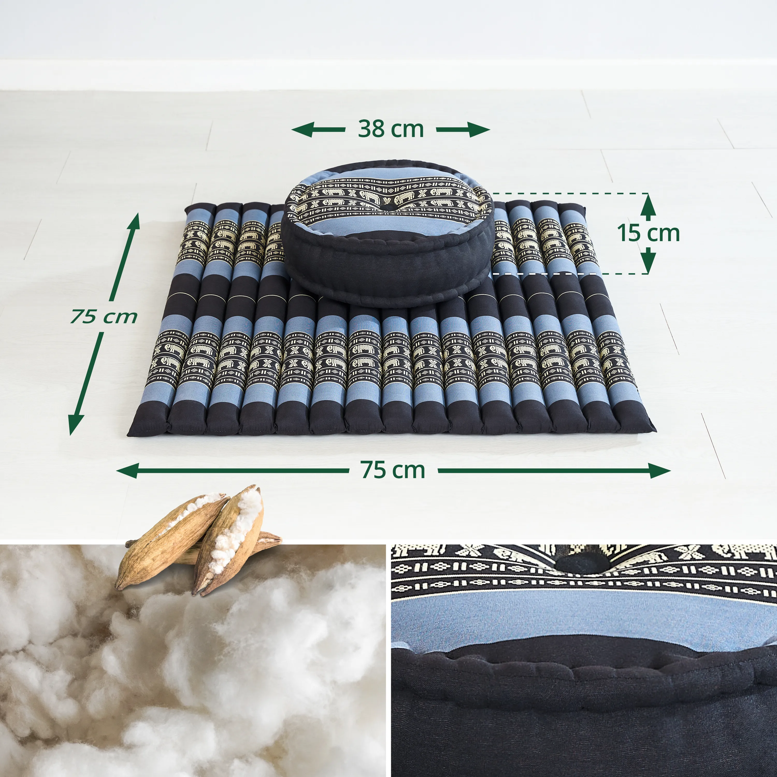 Kapok Meditation Cushion Set XL