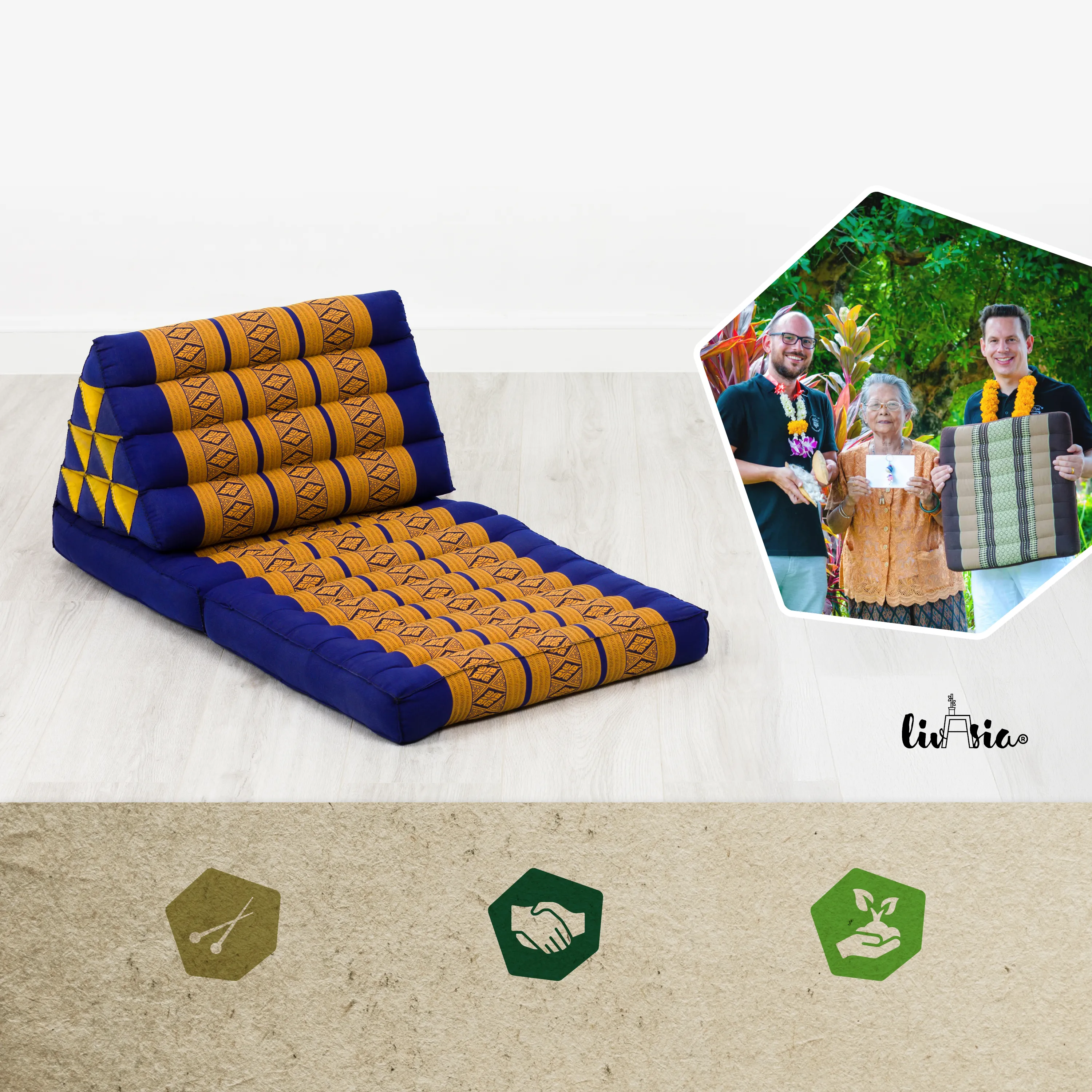 Kapok Thai Cushion 2 Fold