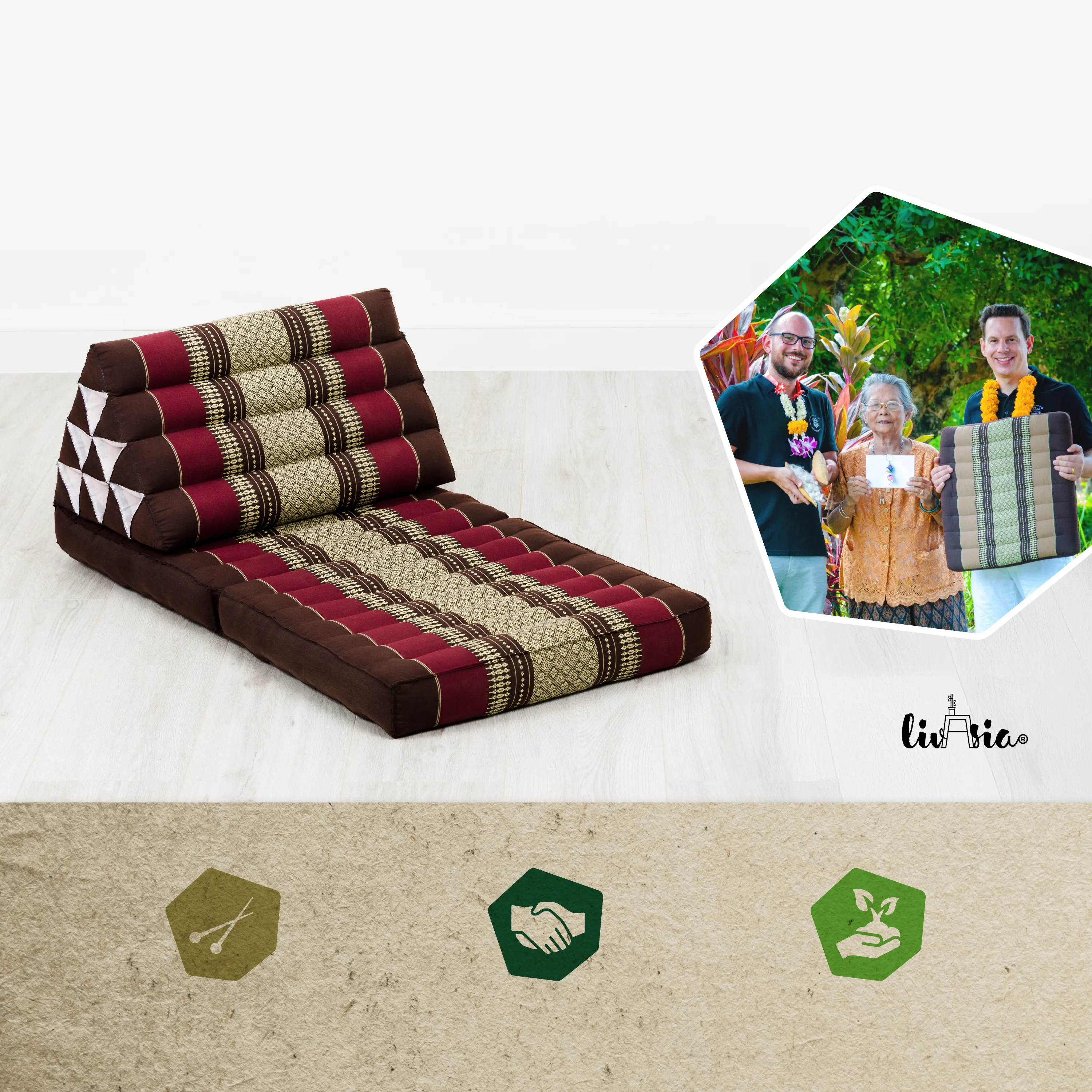 Kapok Thai Cushion 2 Fold