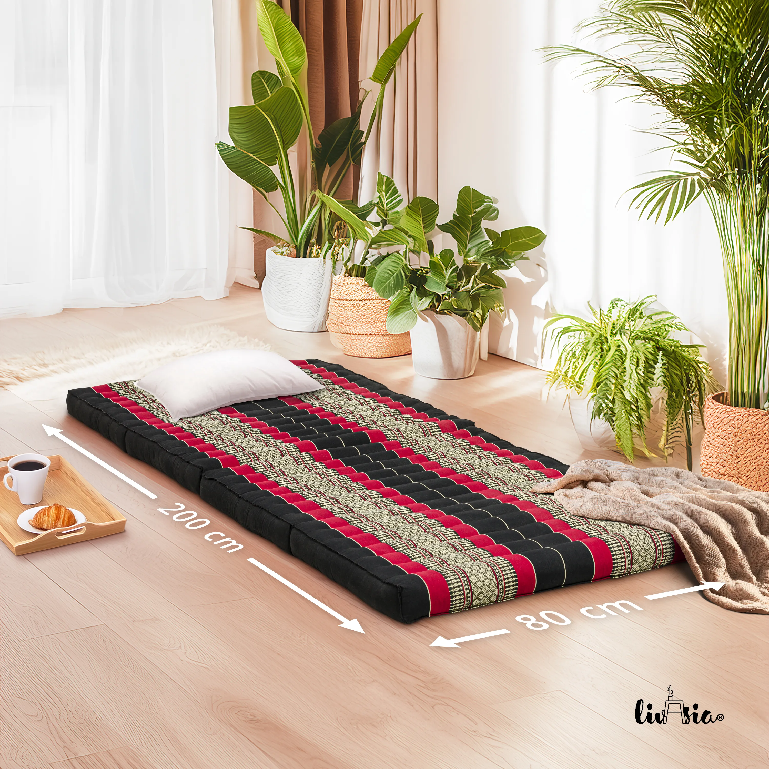 Kapok Folding Mattress, 80 cm wide, Classic