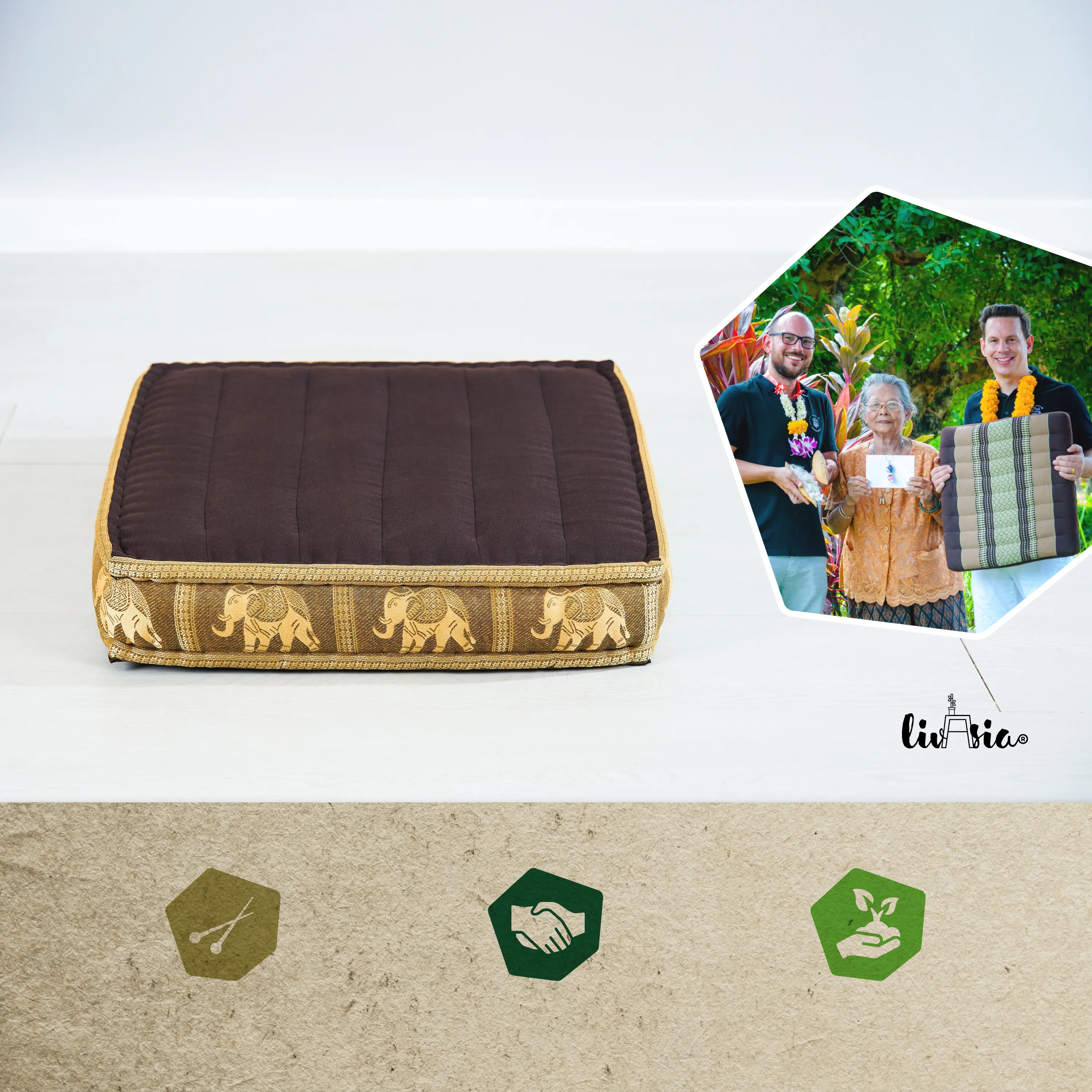 Kapok Floor Cushion, Deluxe