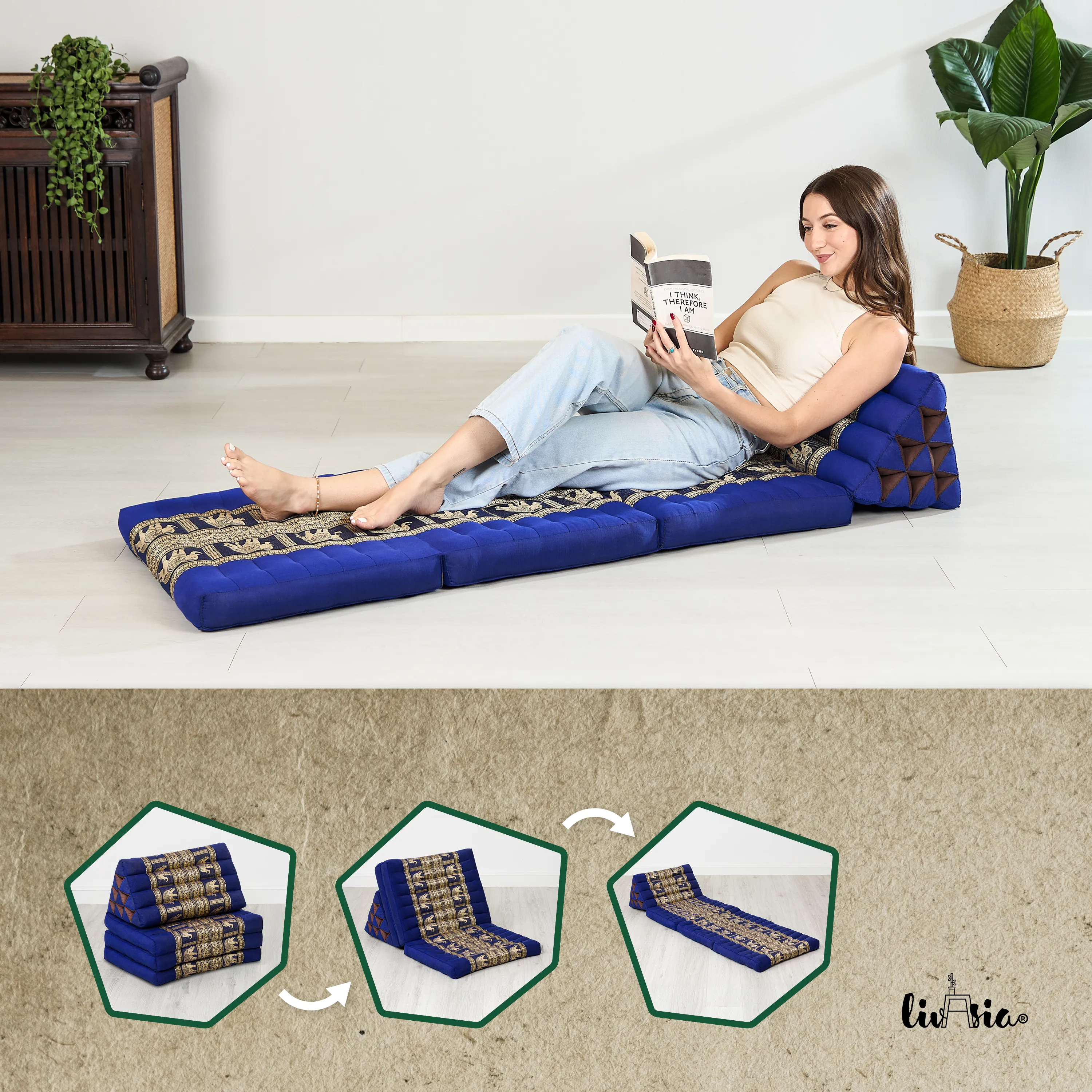 Kapok Thai Cushion 3 Fold, Deluxe