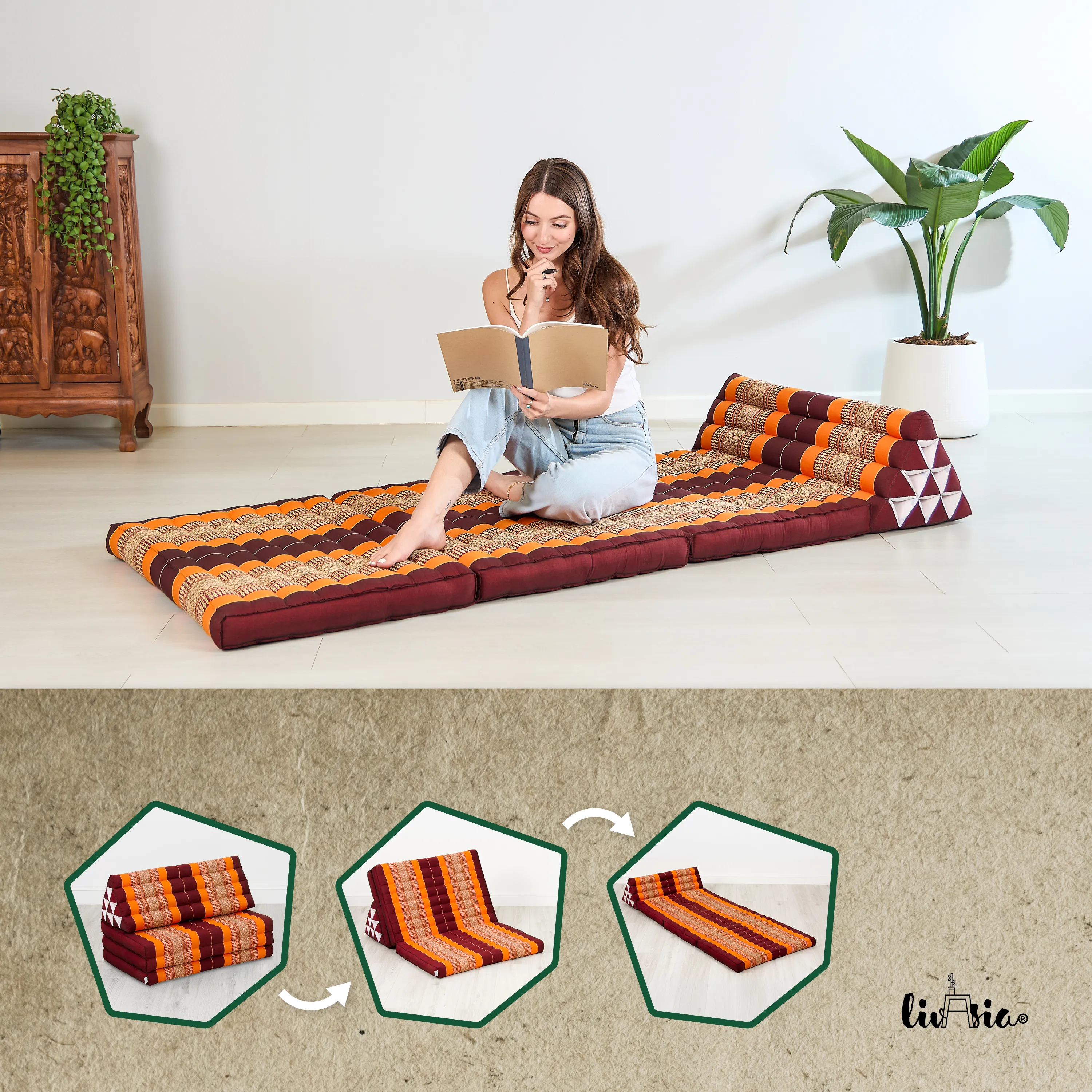 Kapok Thai Cushion XXL Wide