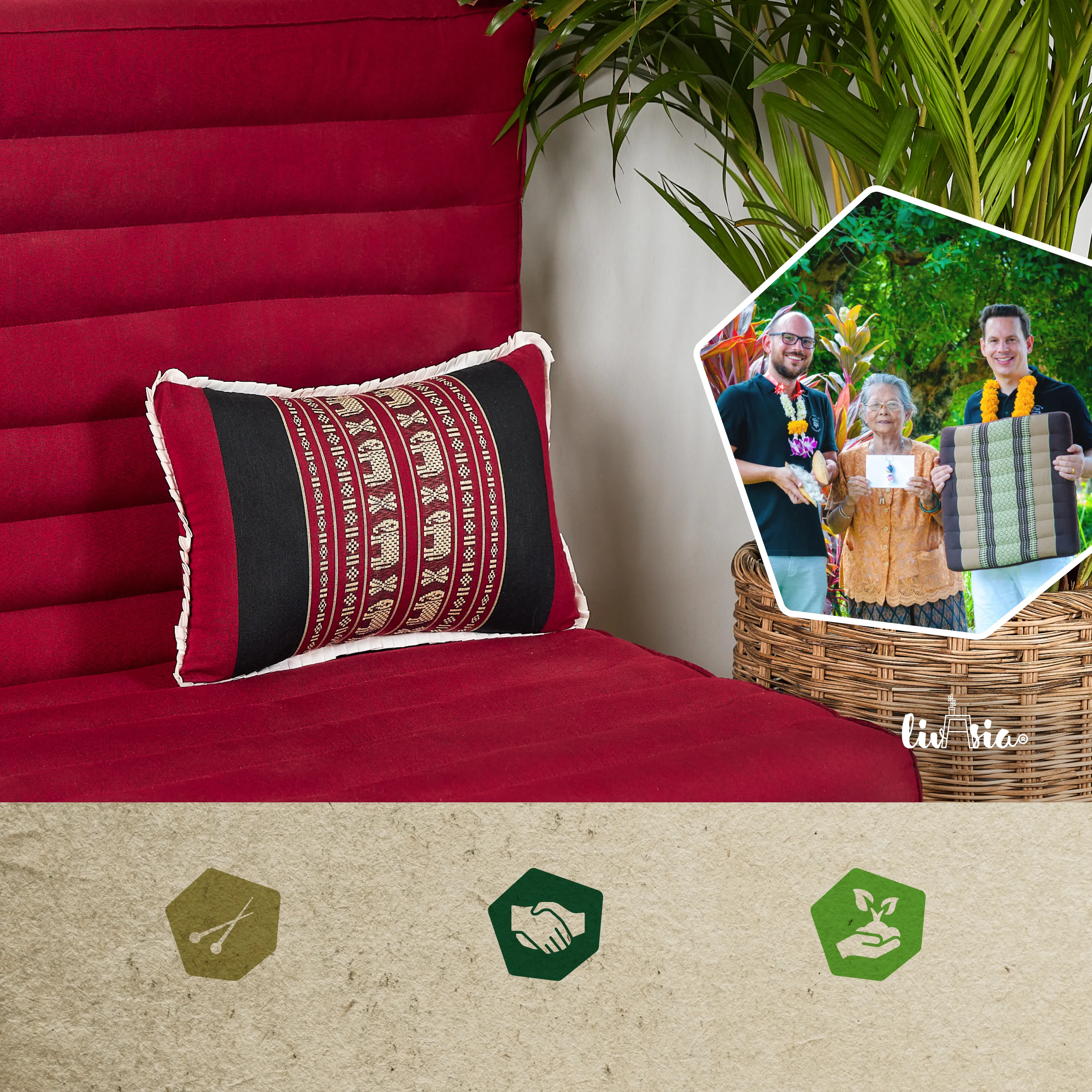 Kapok Throw Pillow