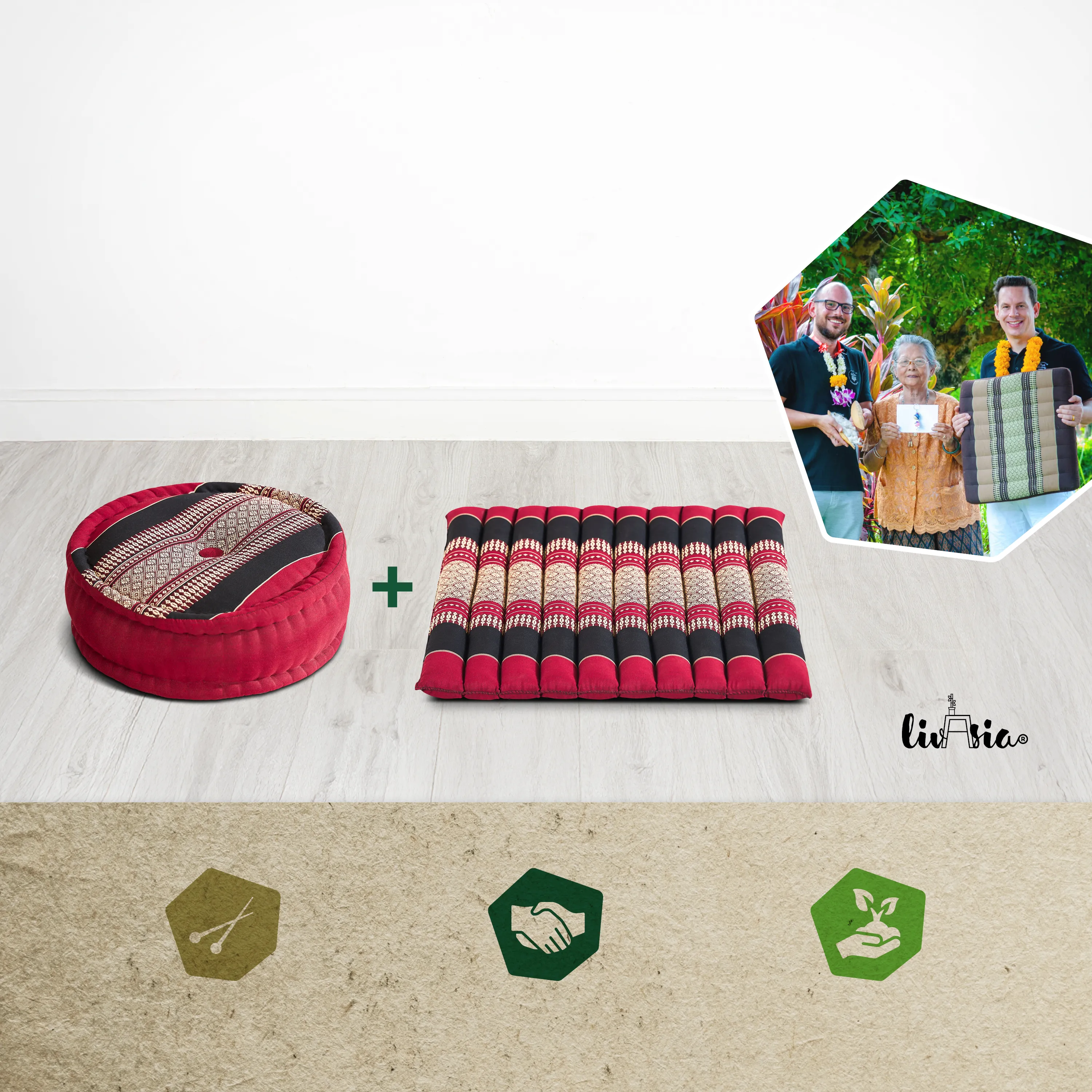 Kapok Meditation Cushion Set L