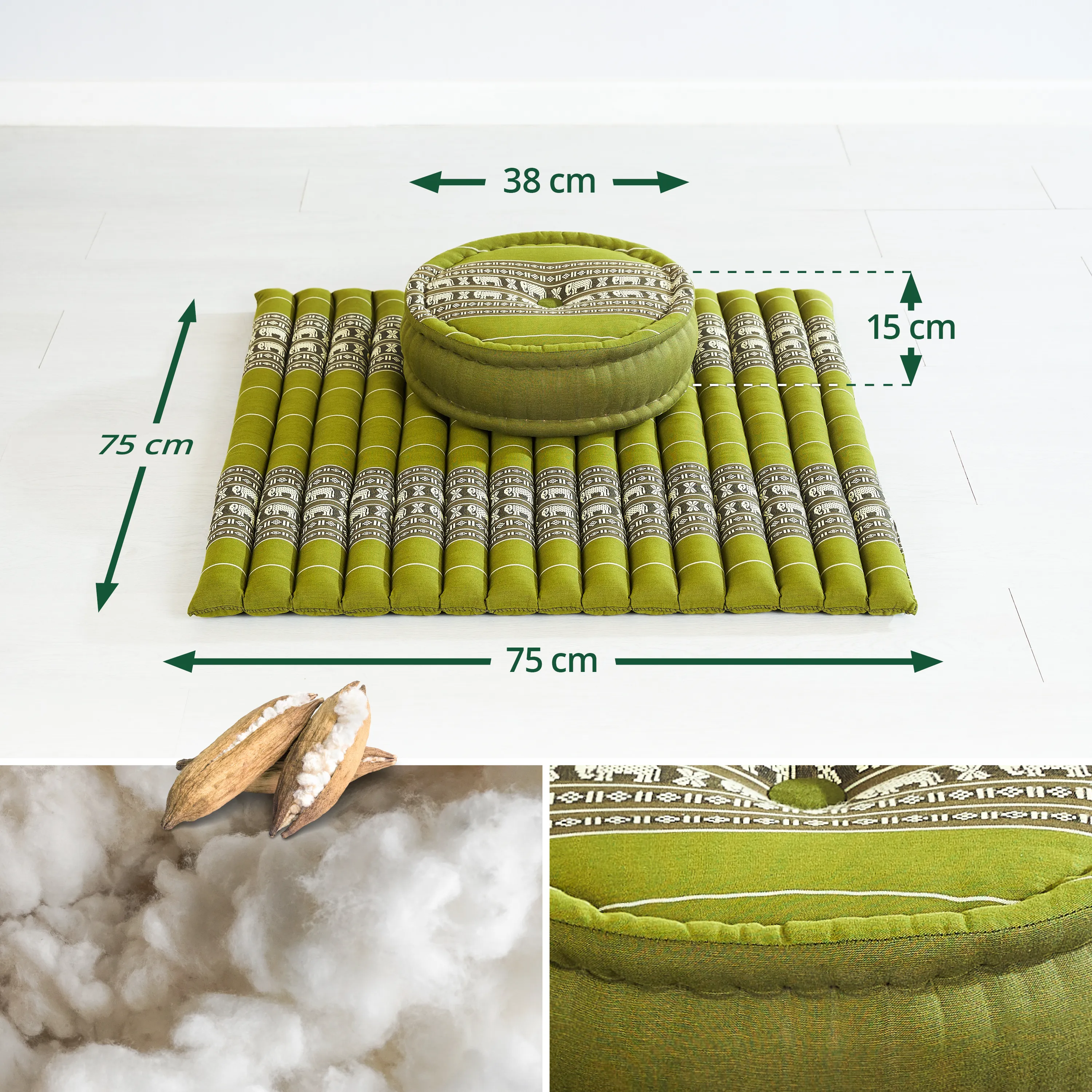 Kapok Meditation Cushion Set XL