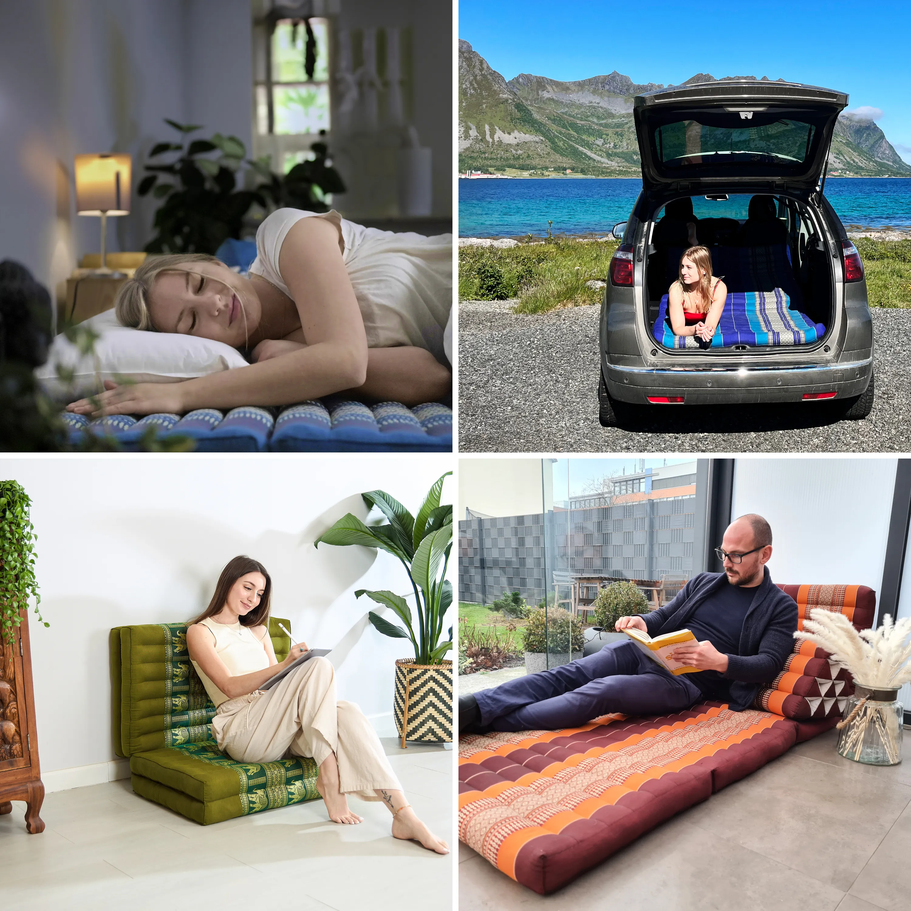 Kapok Folding Mattress, 80 cm wide, Deluxe