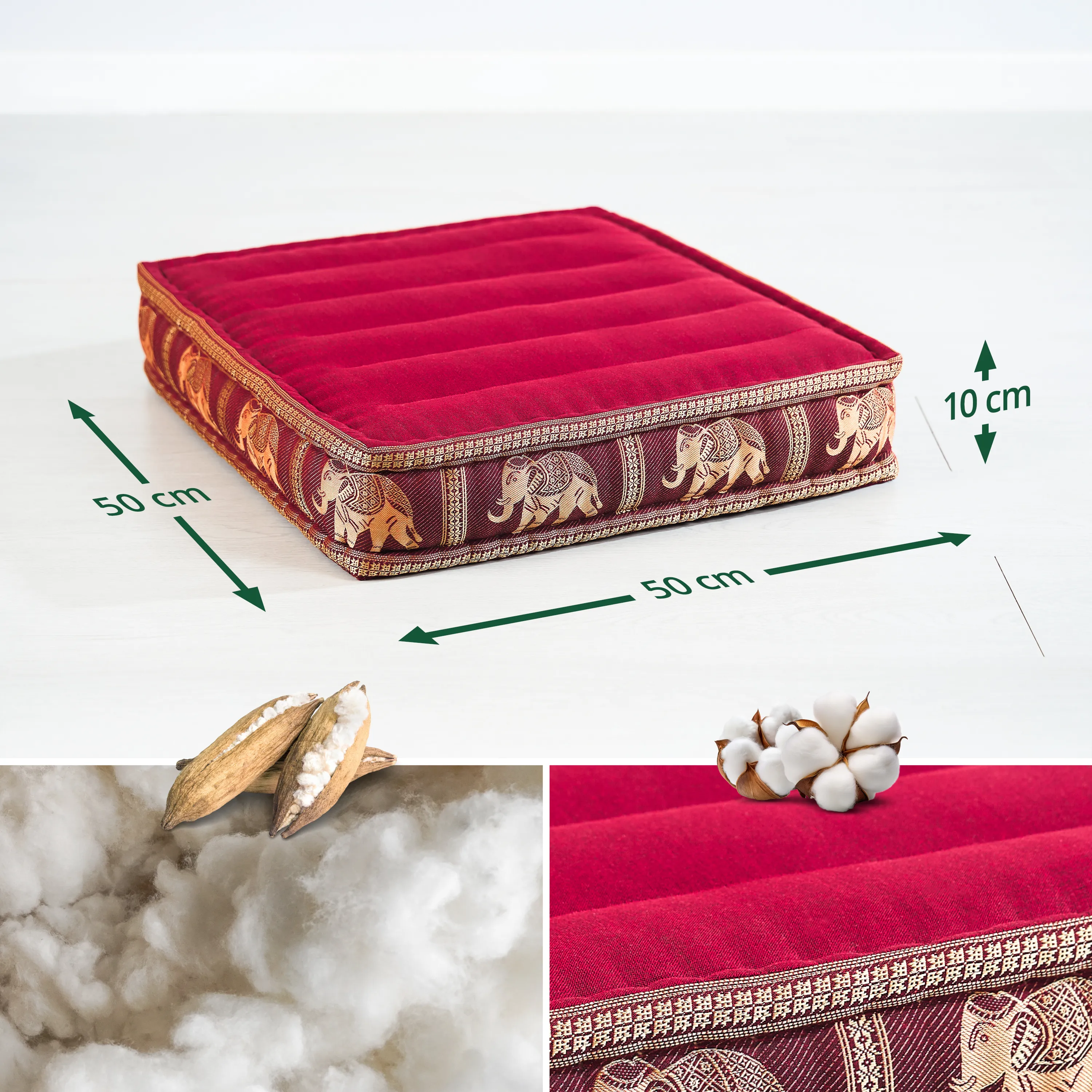 Kapok Floor Cushion, Deluxe