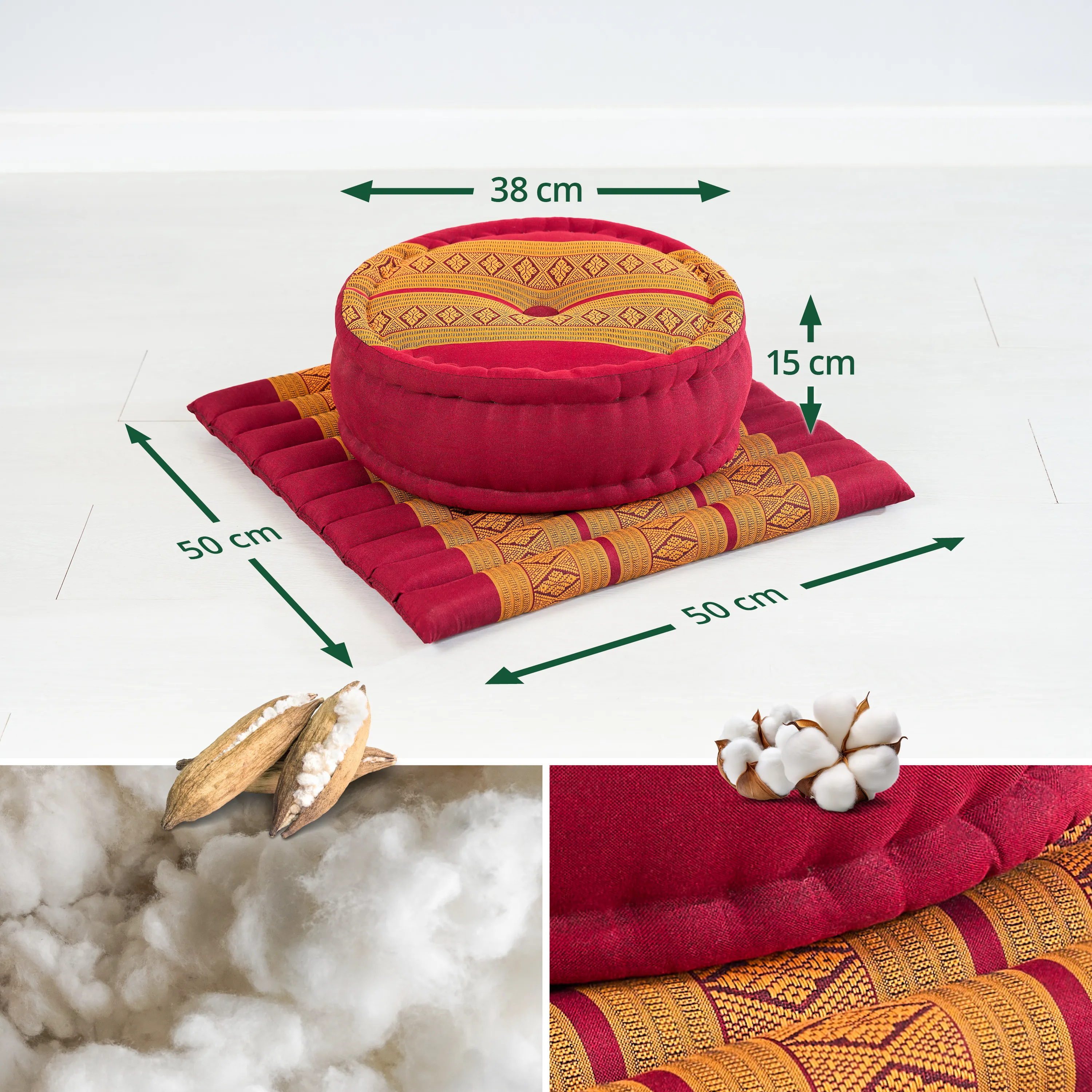 Kapok Meditation Cushion Set L